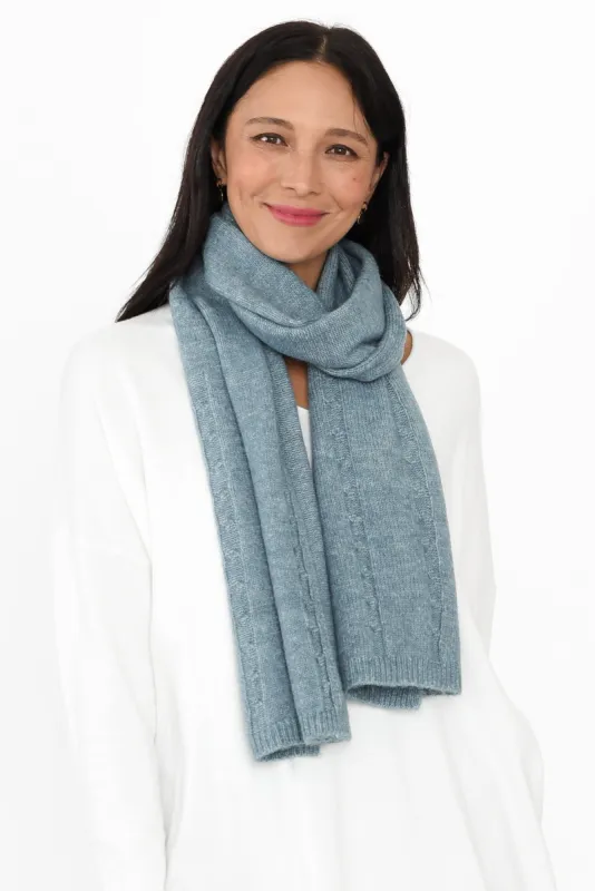 Rachel Blue Knit Scarf sold by Blue Bungalow