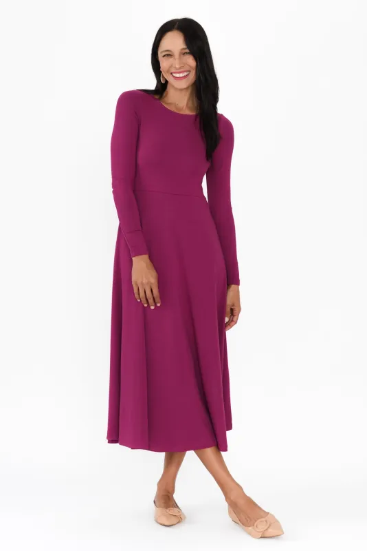 Olivia Purple Bamboo Sleeved Dress sold by Blue Bungalow