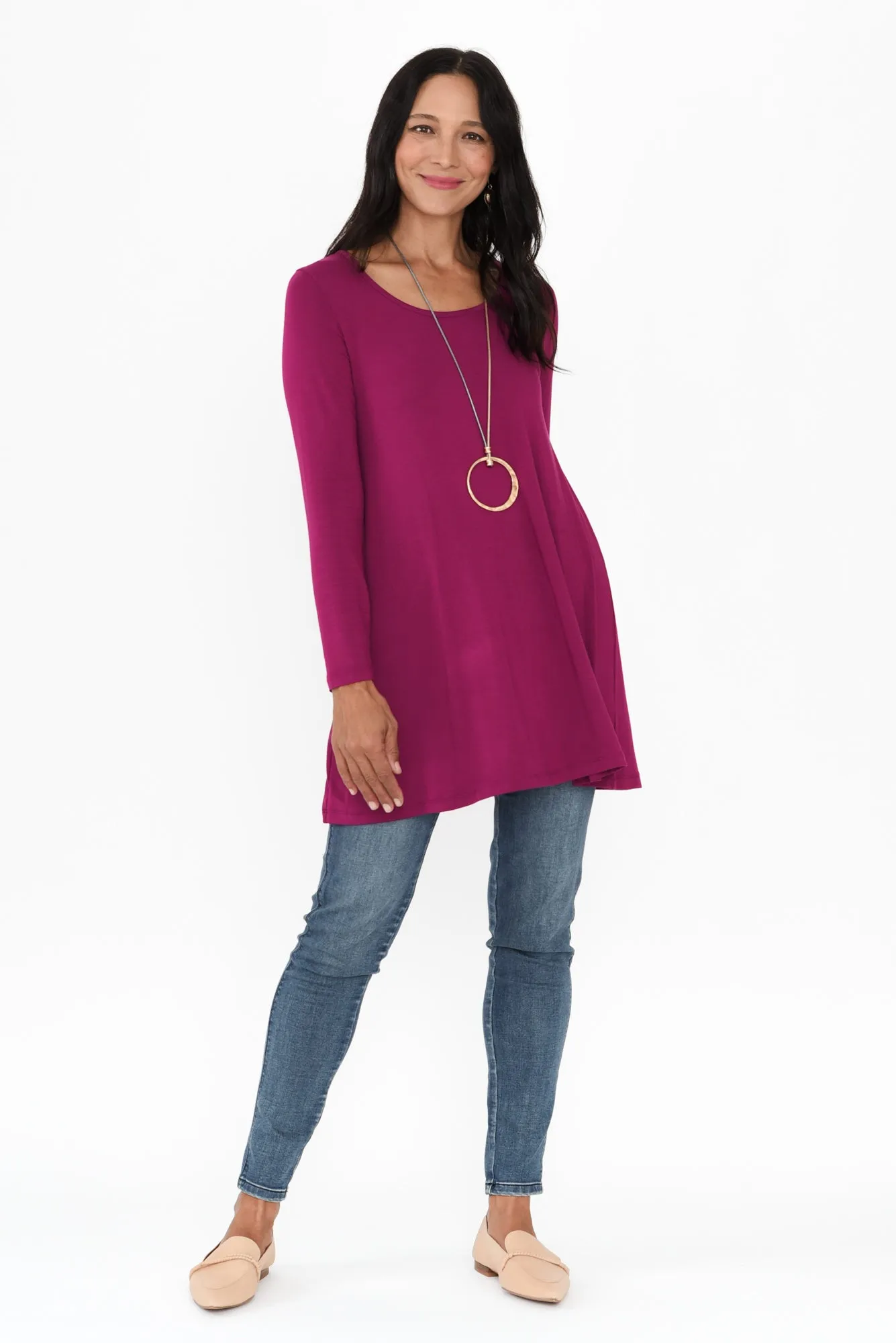 Leanne Purple Bamboo Tunic Top sold by Blue Bungalow product image thumbnail 3