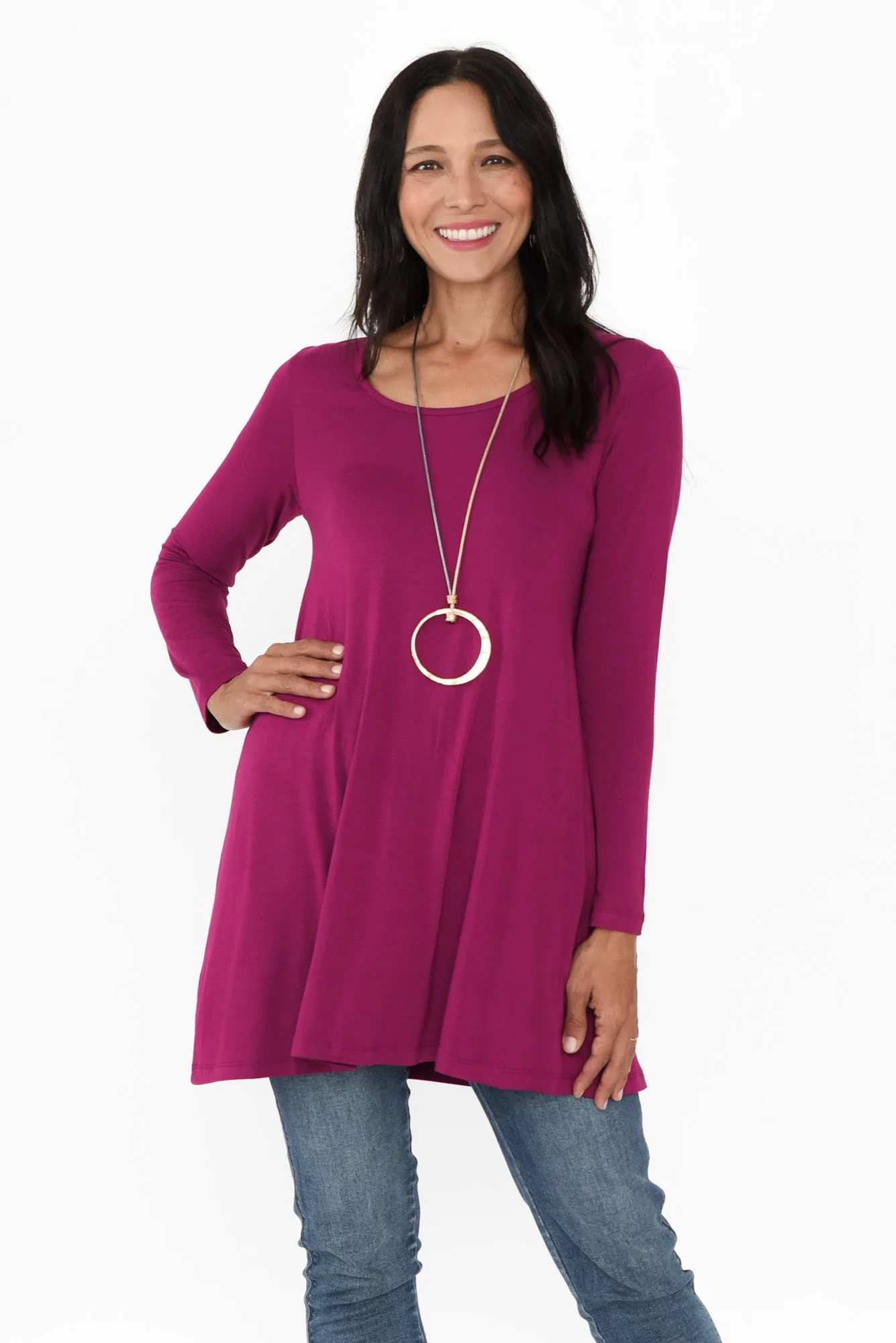 Leanne Purple Bamboo Tunic Top sold by Blue Bungalow product image thumbnail 2