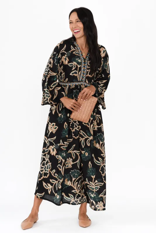 Roxanna Navy Floral Maxi Dress sold by Blue Bungalow