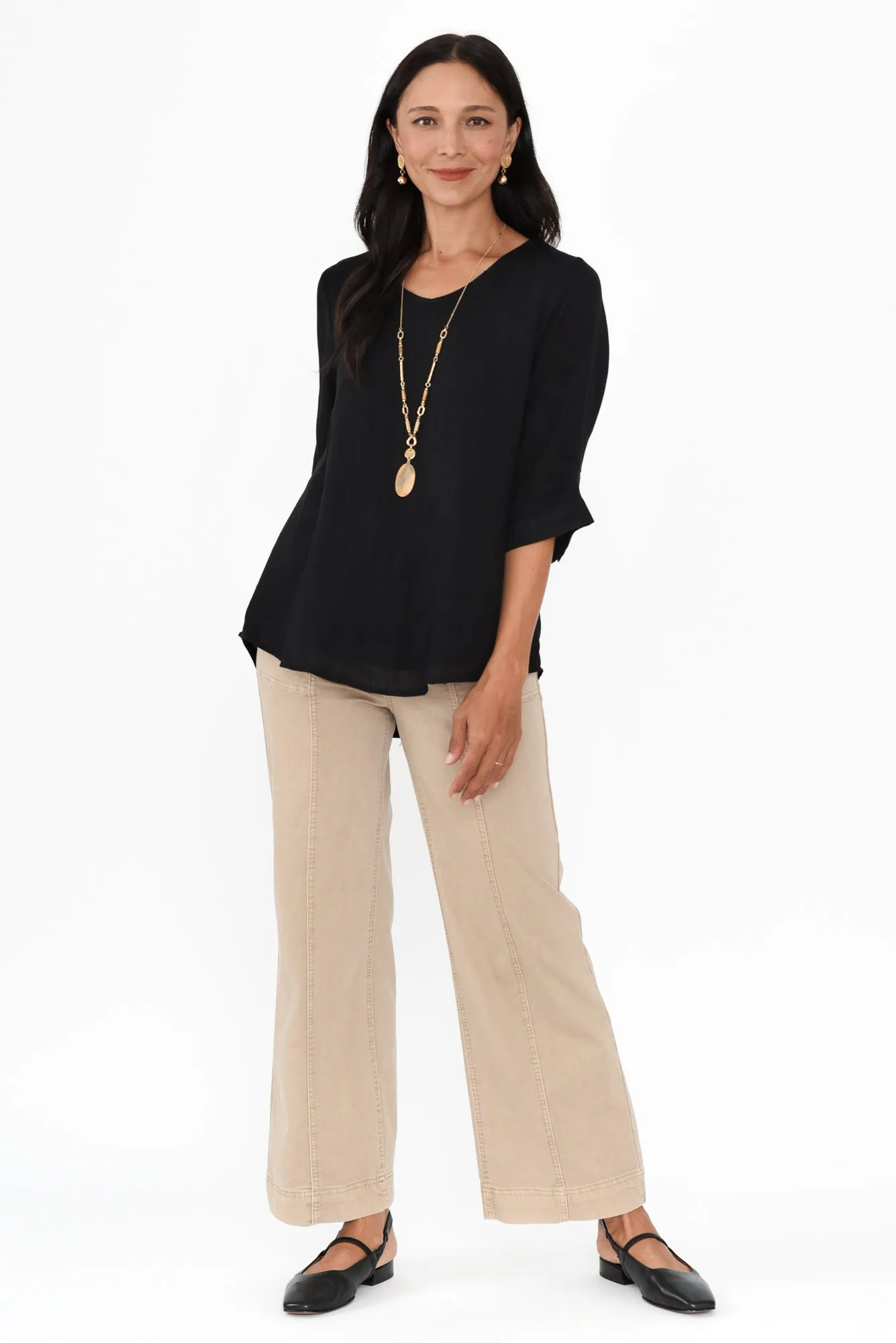 Gomez Black Button Top sold by Blue Bungalow product image thumbnail 2