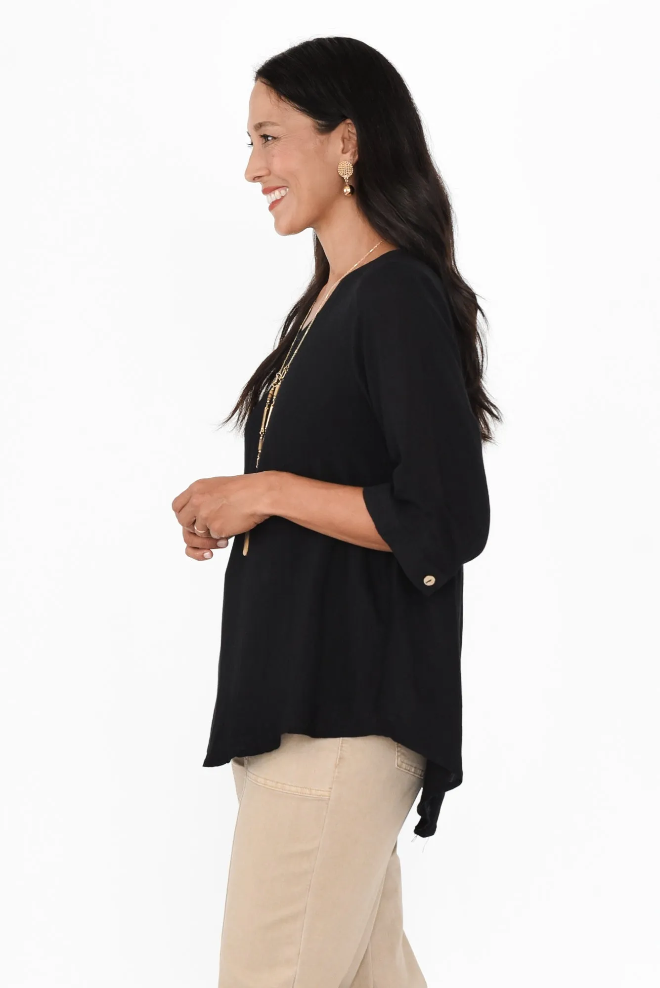 Gomez Black Button Top sold by Blue Bungalow product image thumbnail 3
