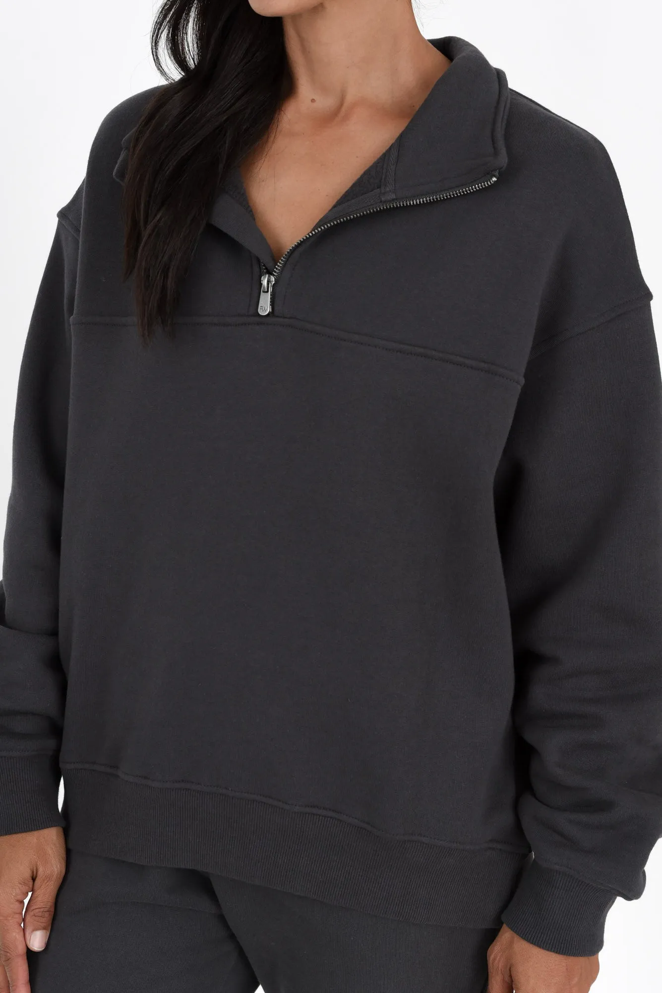 College Charcoal Zip Sweatshirt sold by Blue Bungalow product image thumbnail 5