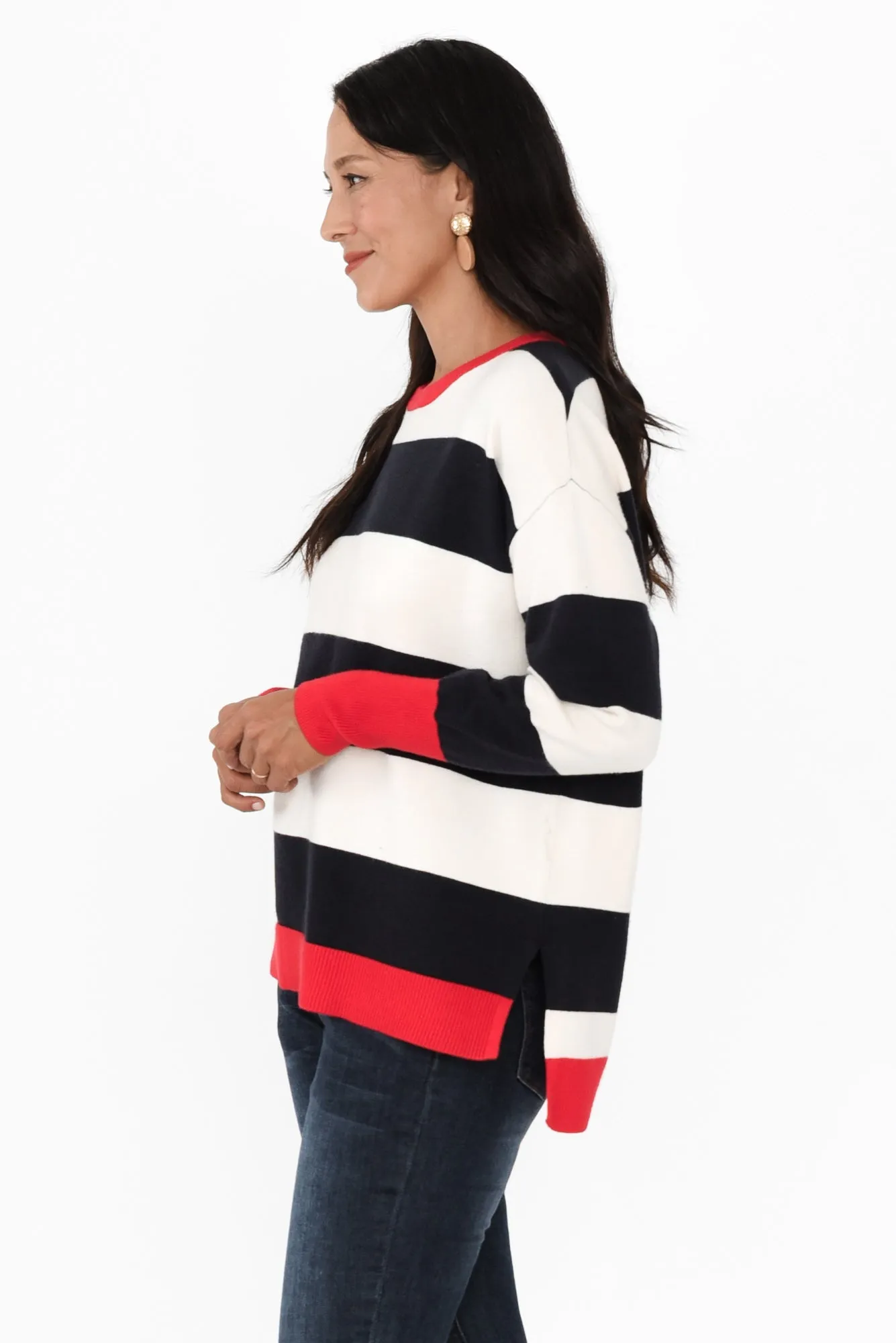 Elvie Navy Stripe Knit Jumper sold by Blue Bungalow product image thumbnail 3
