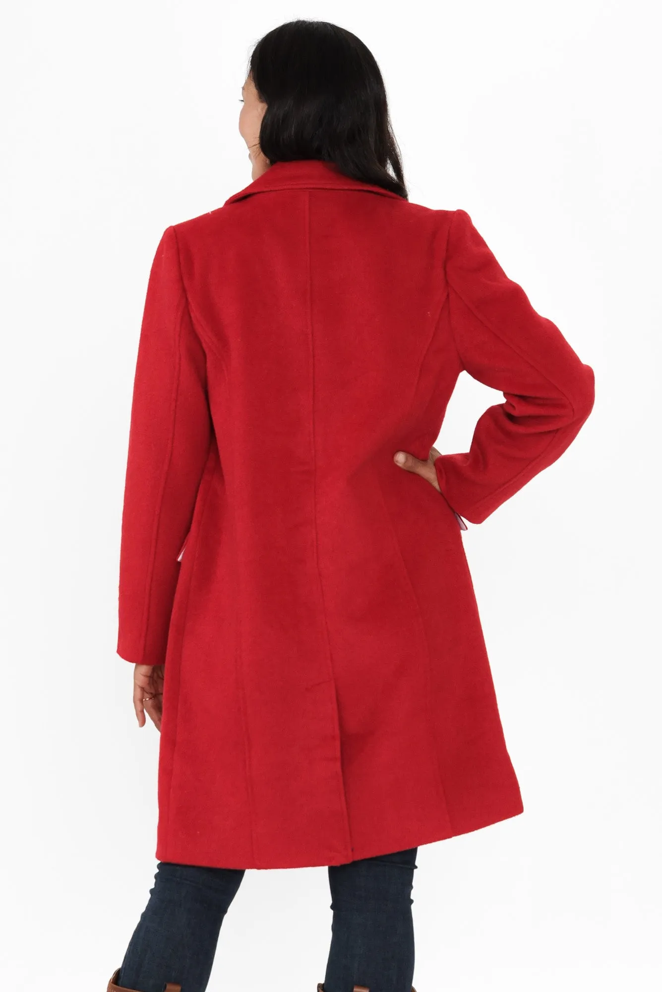 Tamsin Red Felt Pocket Coat sold by Blue Bungalow product image thumbnail 5
