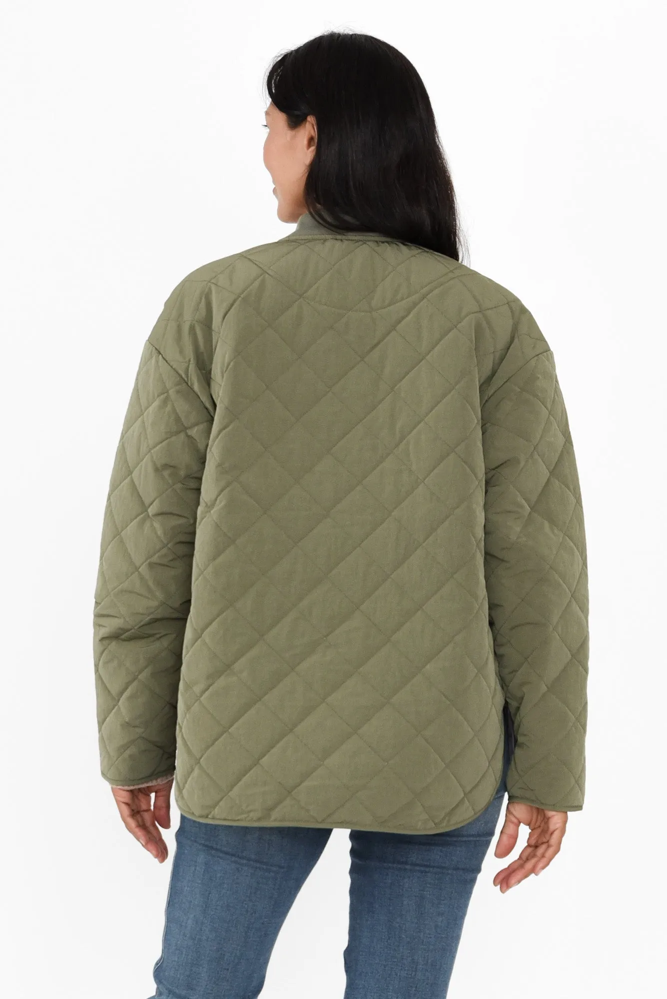 Miley Khaki Quilted Jacket sold by Blue Bungalow product image thumbnail 4