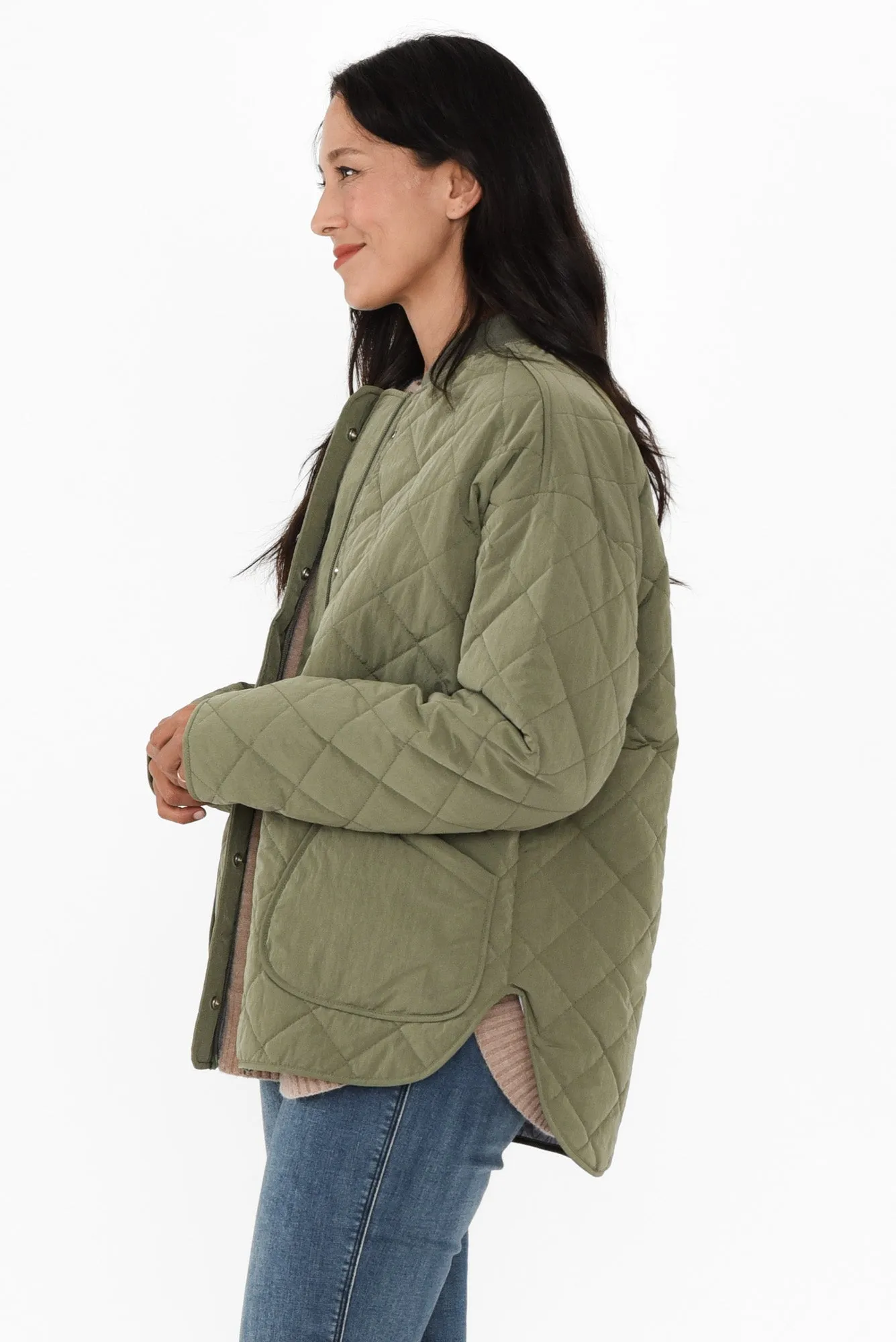 Miley Khaki Quilted Jacket sold by Blue Bungalow product image thumbnail 3