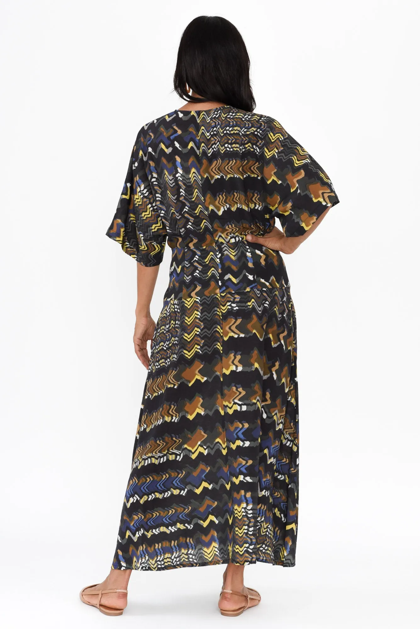 Kolide Navy Abstract Midi Dress sold by Blue Bungalow product image thumbnail 4