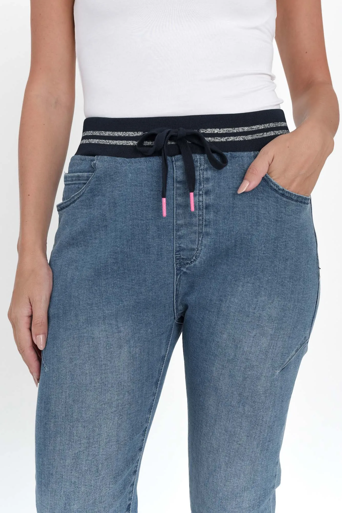 Melody Blue Denim Drawstring Jeans sold by Blue Bungalow product image thumbnail 5
