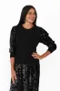 Elena Black Sequin Knit Top sold by Blue Bungalow