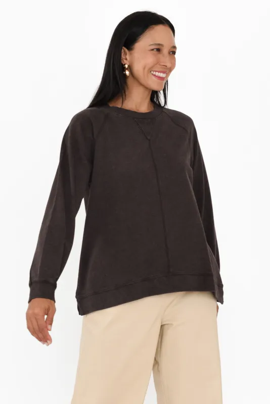 Flossie Brown Cotton Sweatshirt sold by Blue Bungalow