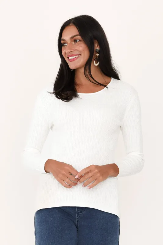 Glinda Cream Cable Knit Jumper sold by Blue Bungalow