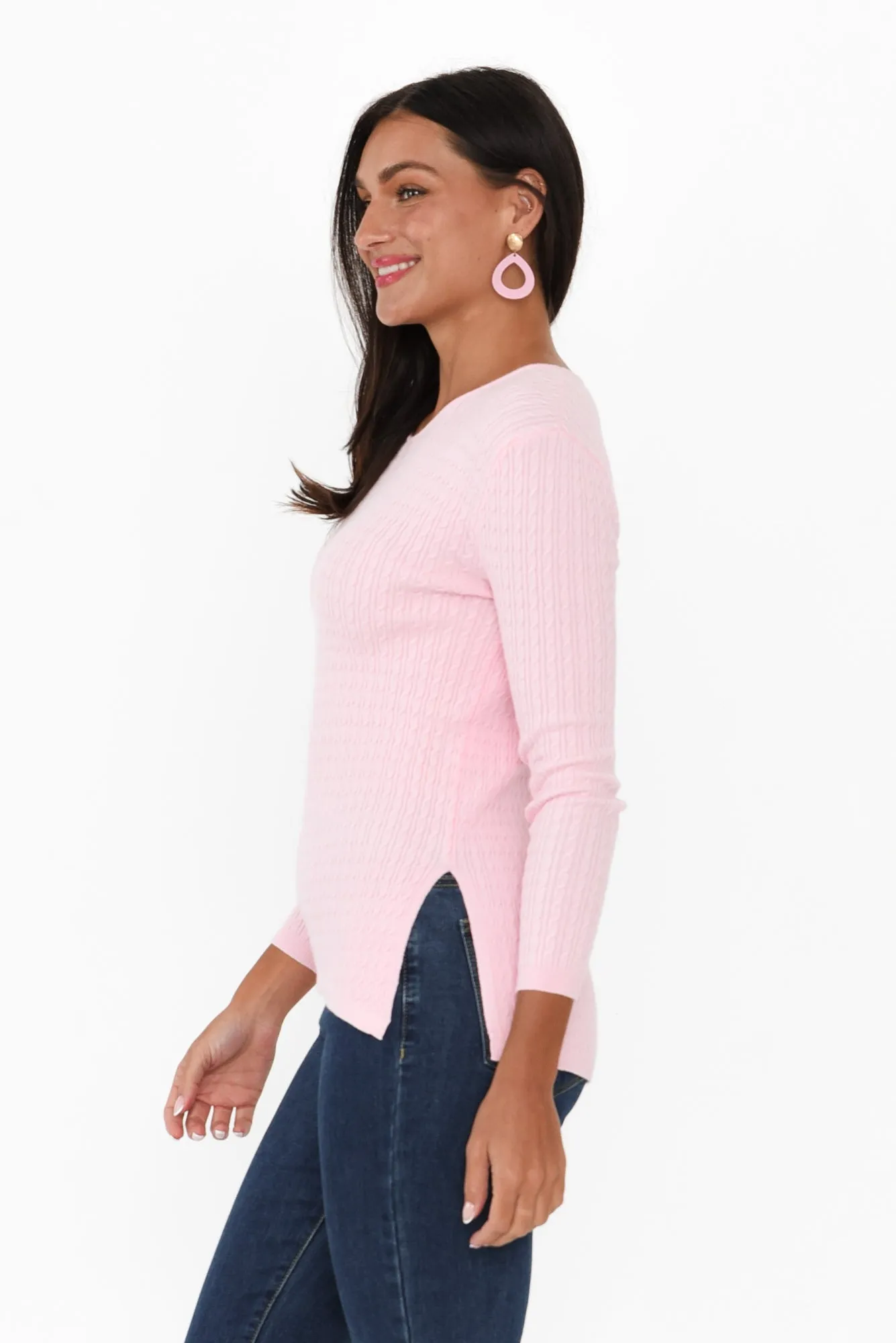Glinda Pink Cable Knit Jumper sold by Blue Bungalow product image thumbnail 3