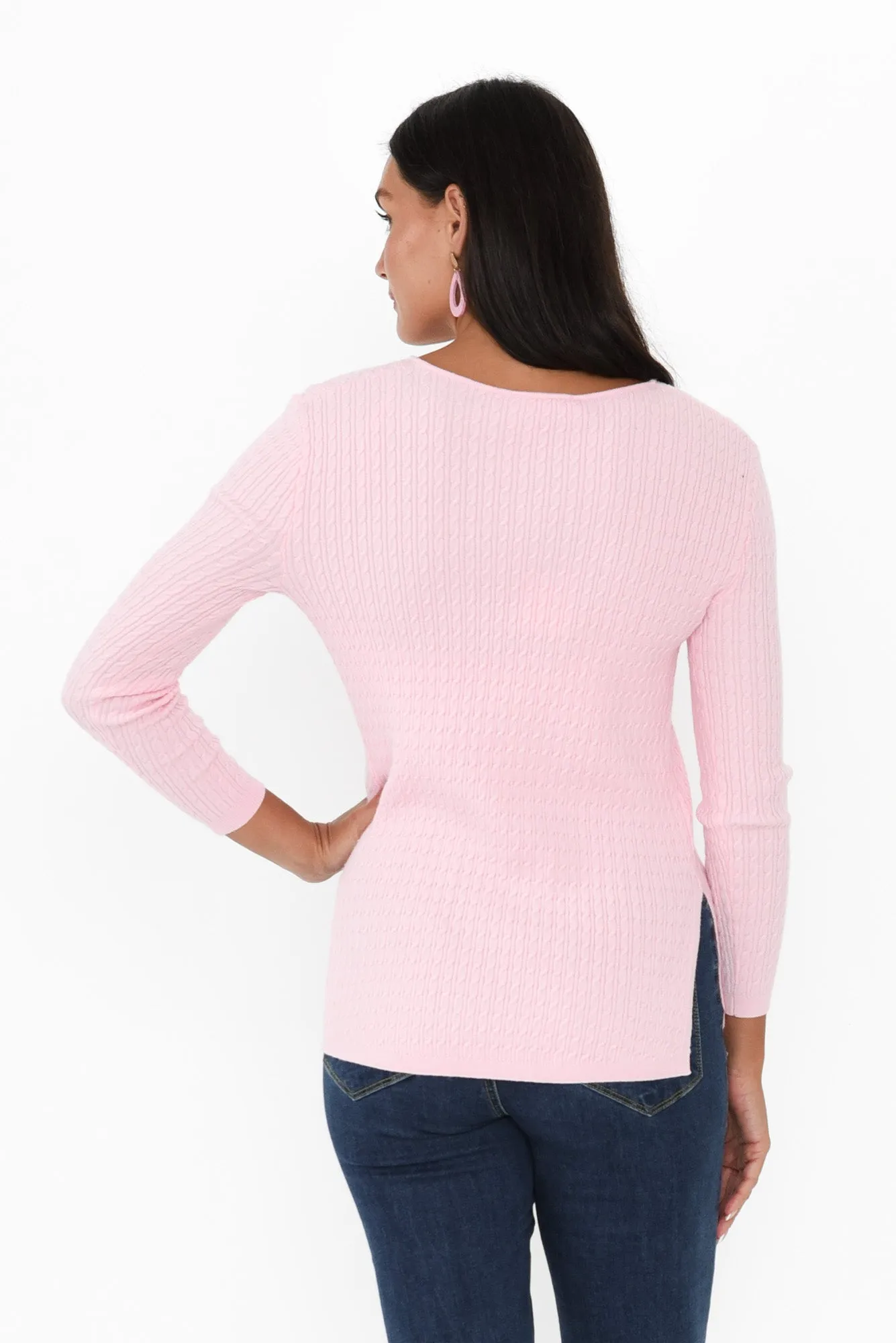 Glinda Pink Cable Knit Jumper sold by Blue Bungalow product image thumbnail 4