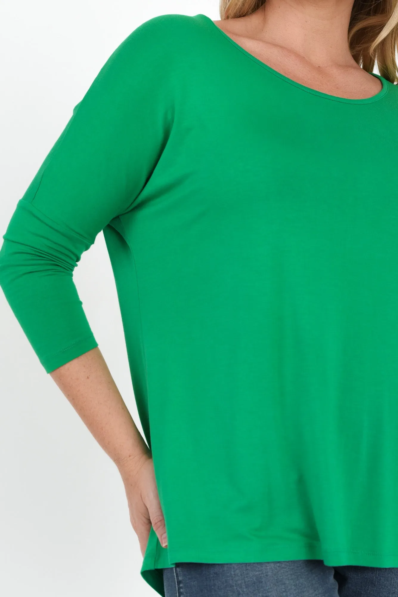 Deep Green Milan 3/4 Sleeve Top sold by Blue Bungalow product image thumbnail 5
