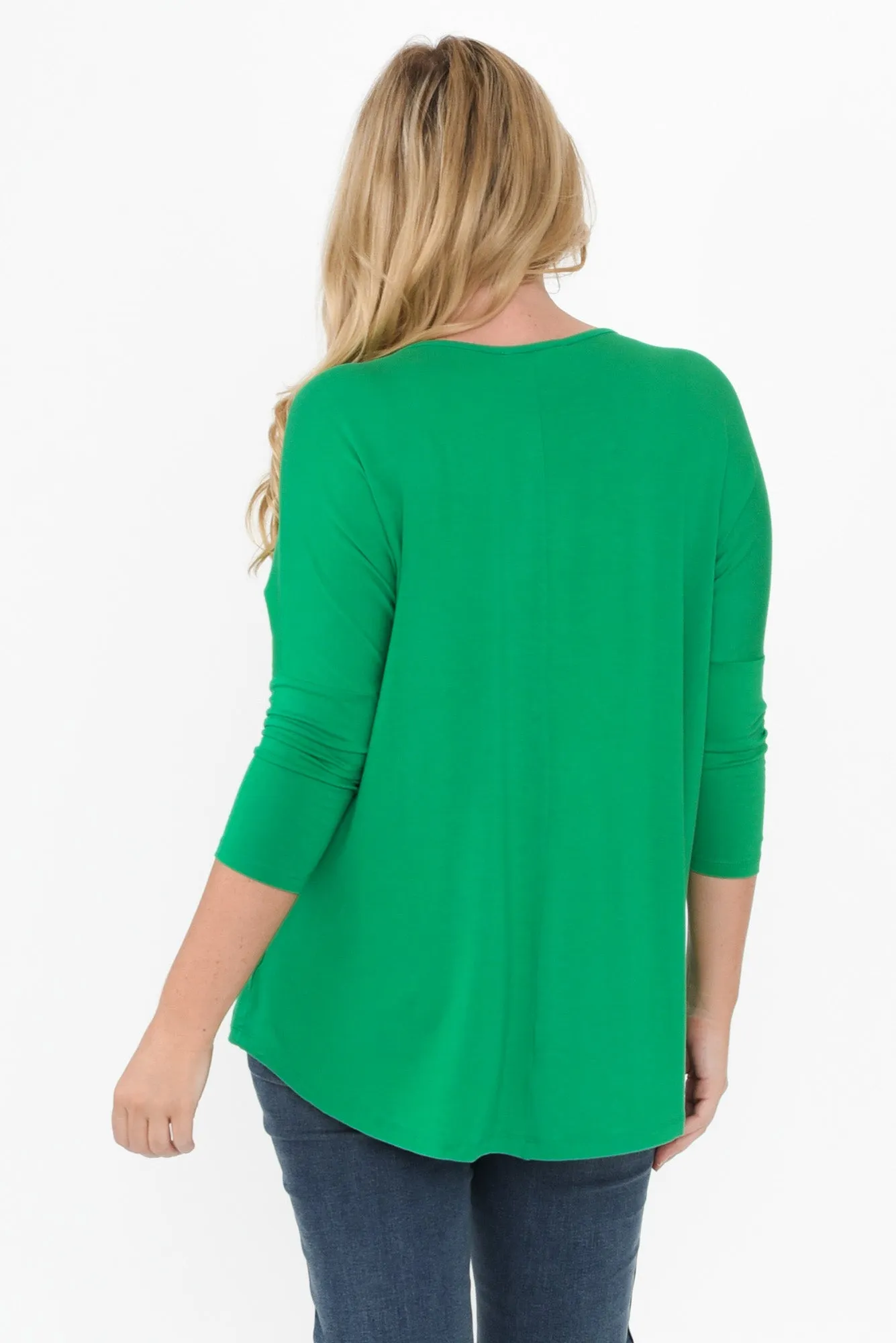 Deep Green Milan 3/4 Sleeve Top sold by Blue Bungalow product image thumbnail 4