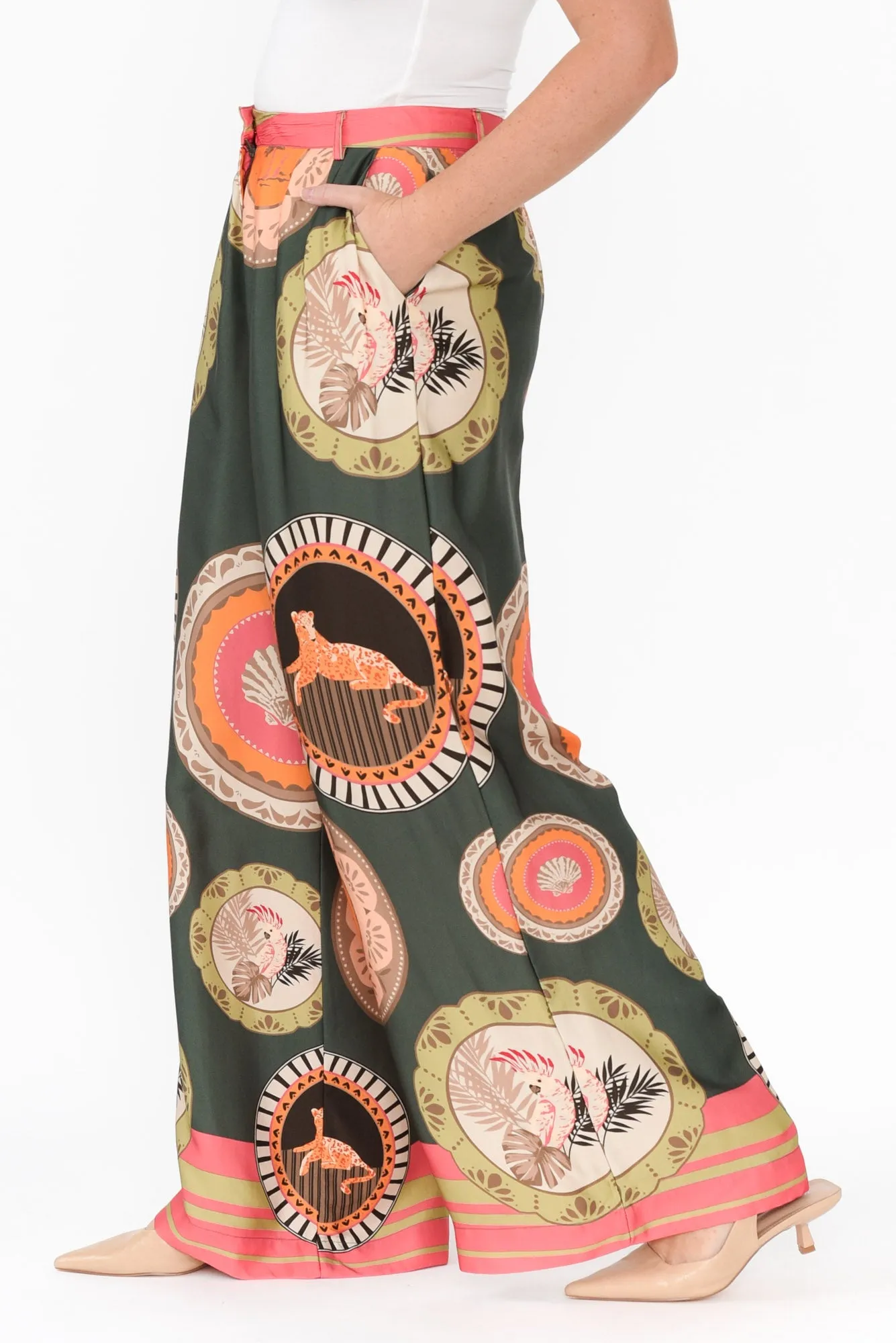 Ernst Teal Jungle Wide Leg Pants sold by Blue Bungalow product image thumbnail 3