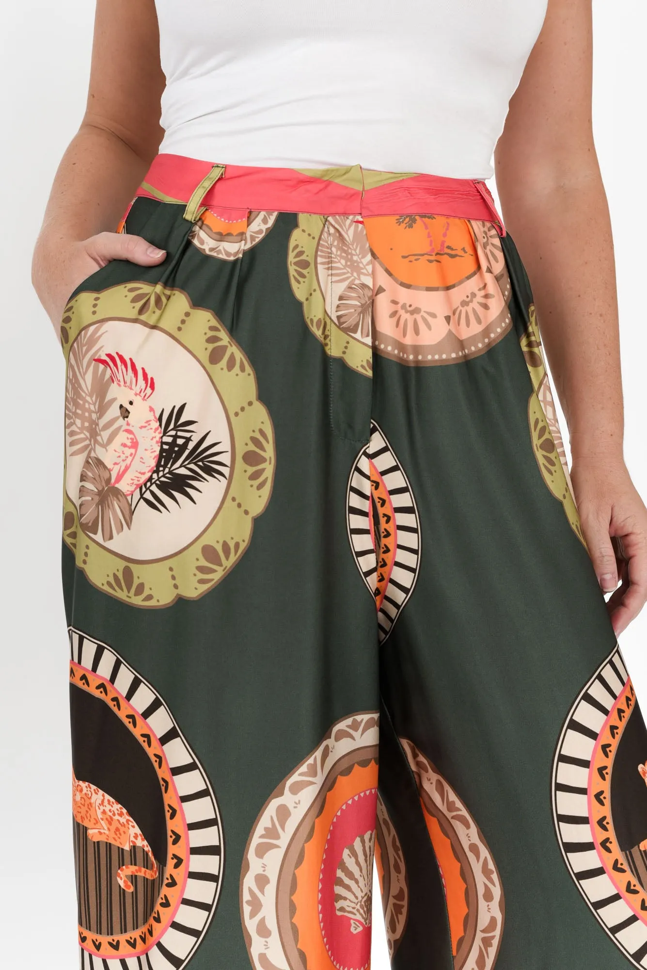 Ernst Teal Jungle Wide Leg Pants sold by Blue Bungalow product image thumbnail 5