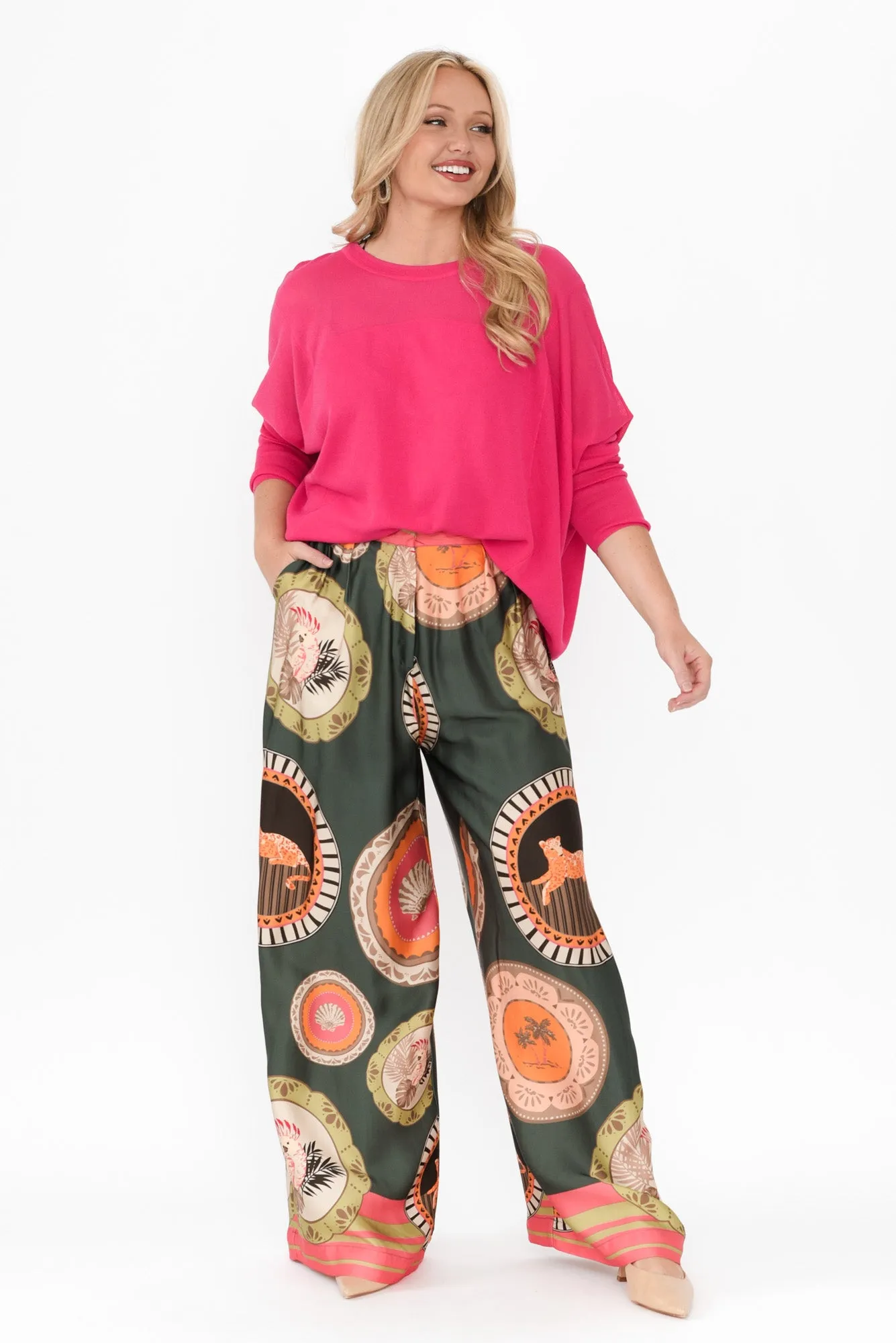 Ernst Teal Jungle Wide Leg Pants sold by Blue Bungalow product image thumbnail 2