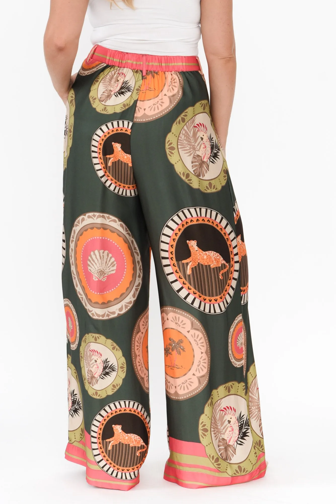 Ernst Teal Jungle Wide Leg Pants sold by Blue Bungalow product image thumbnail 4