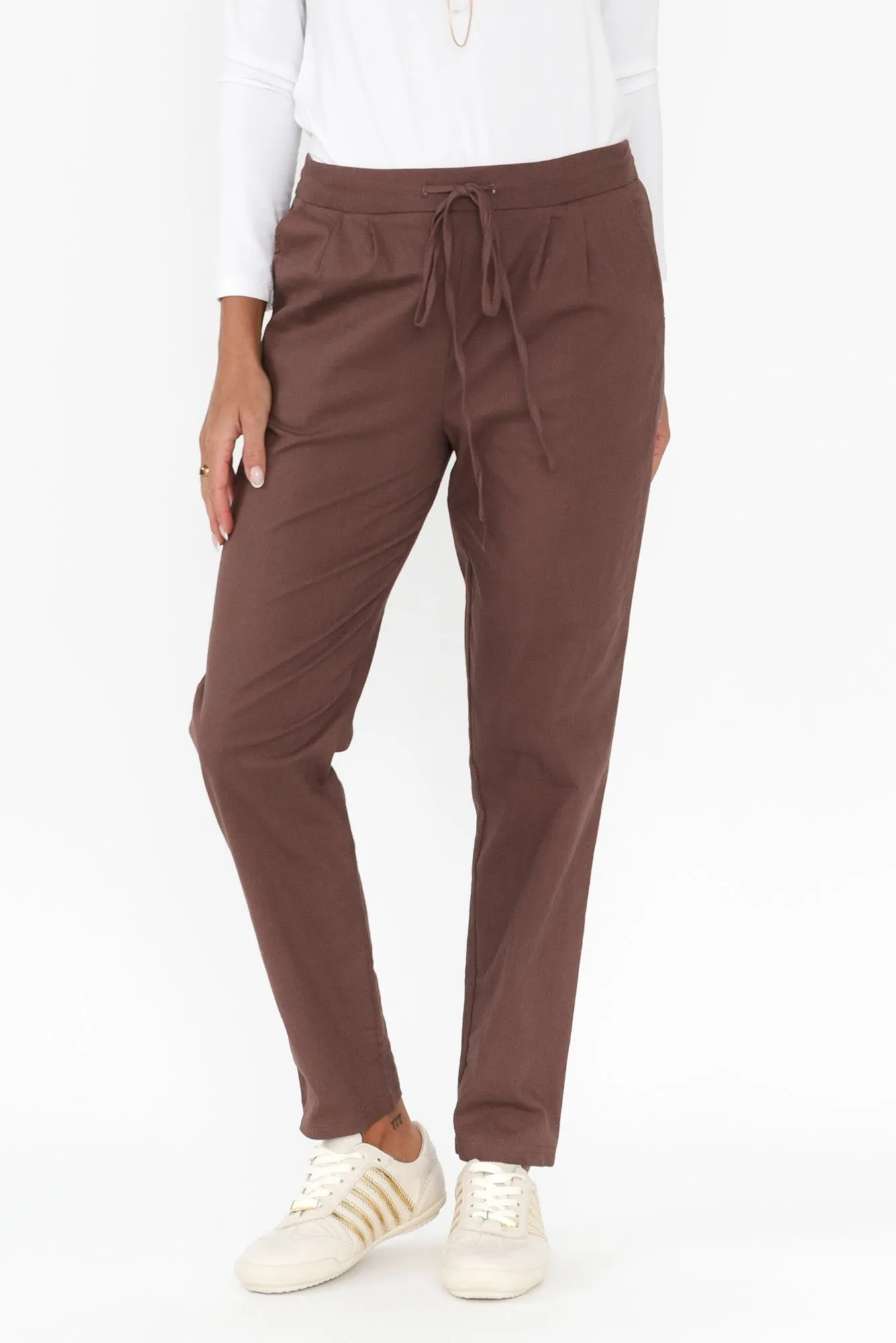 Montgomery Chocolate Drawstring Pants sold by Blue Bungalow