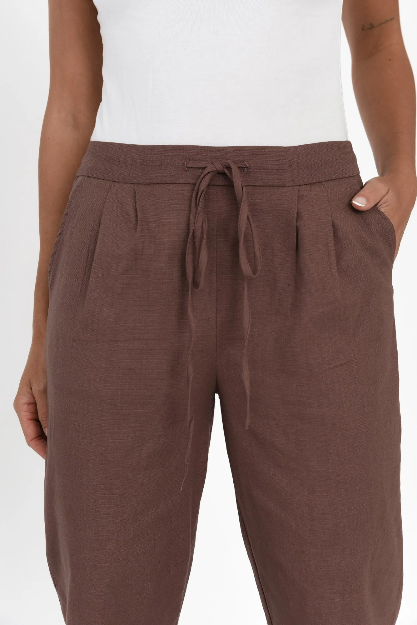 Montgomery Chocolate Drawstring Pants sold by Blue Bungalow product image thumbnail 5