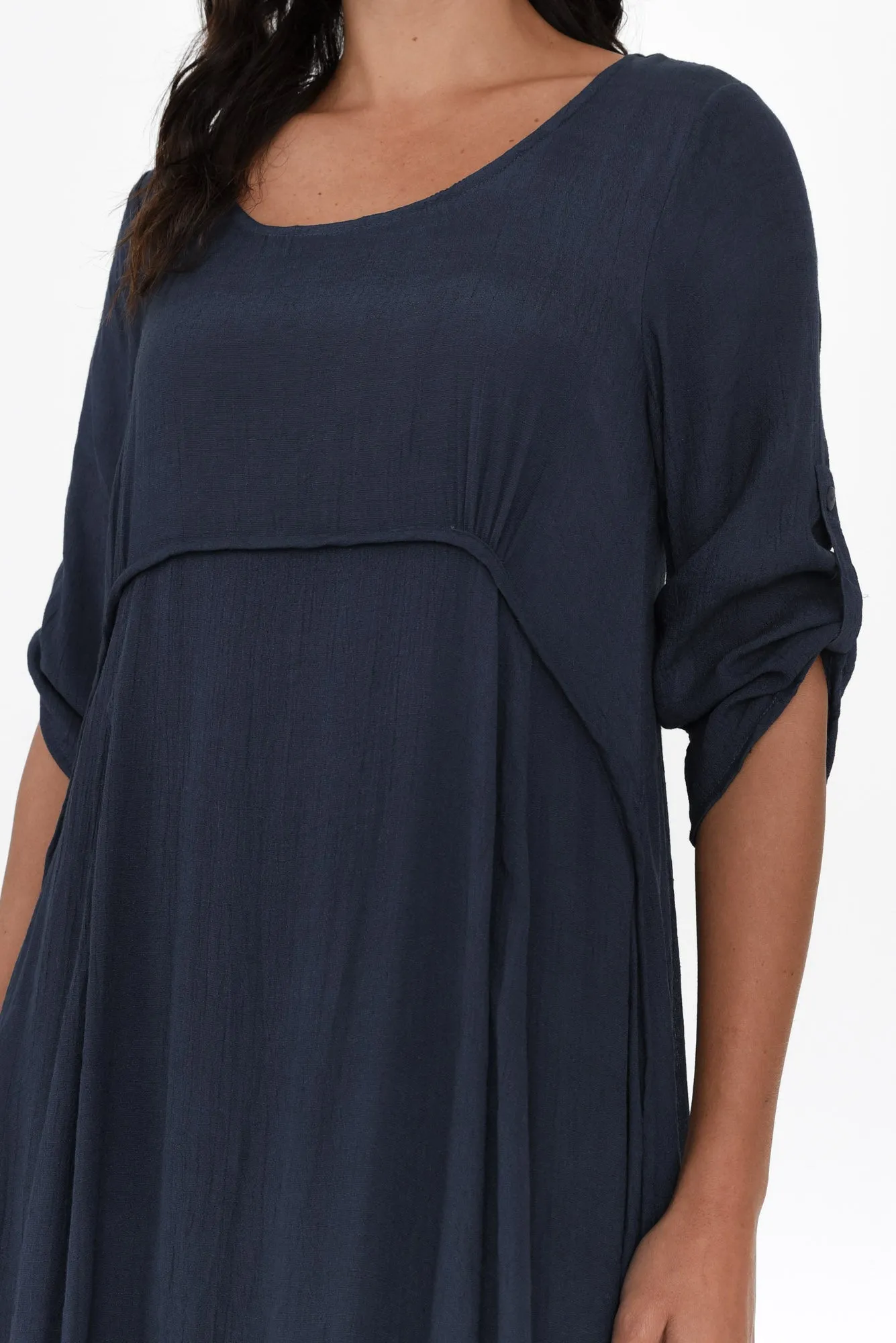 Sapporo Navy Cotton Blend Crescent Dress sold by Blue Bungalow product image thumbnail 5