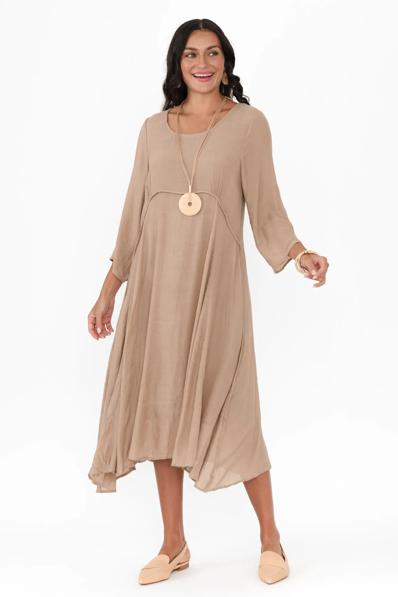 Sapporo Mocha Cotton Blend Crescent Dress sold by Blue Bungalow product image thumbnail 2