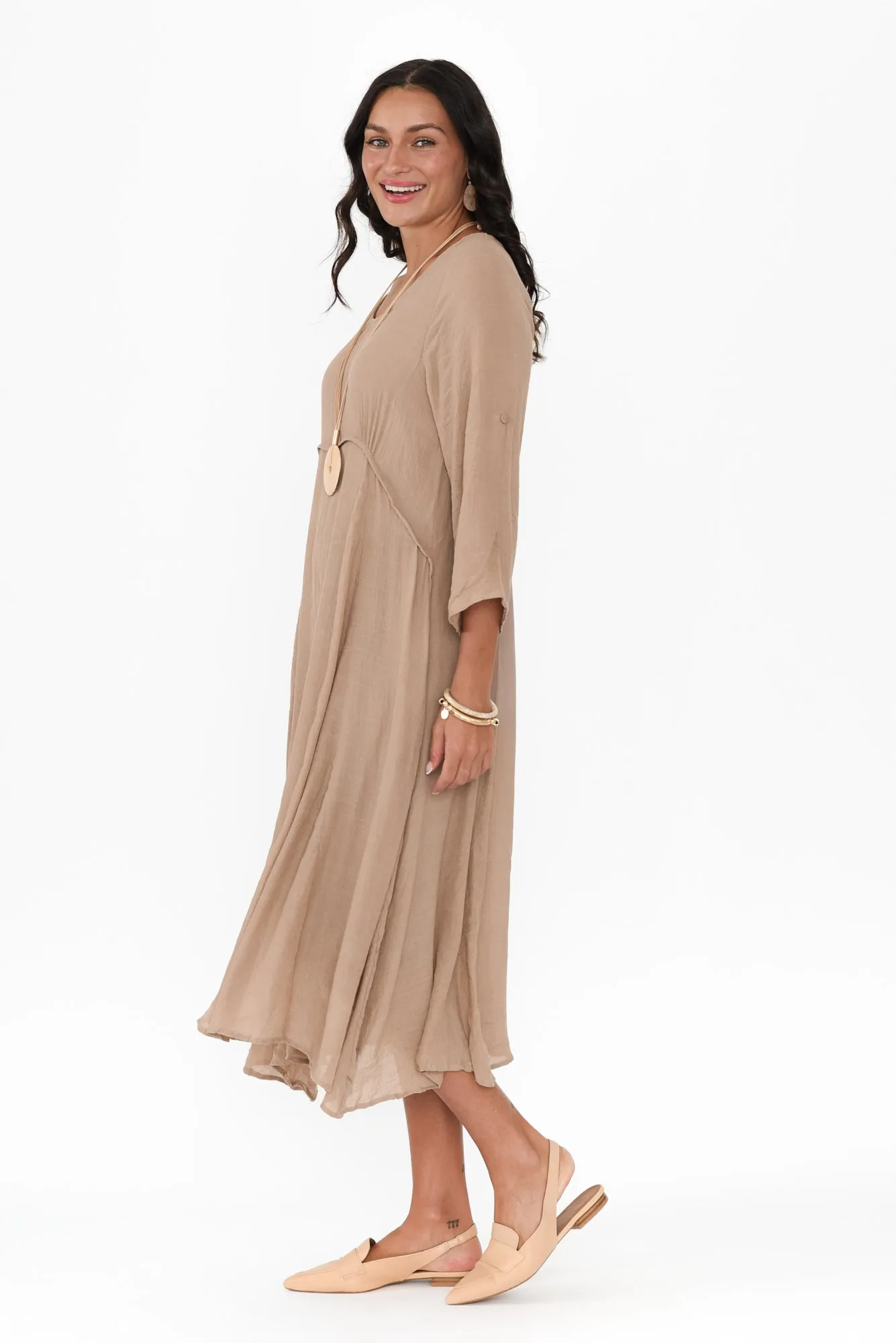 Sapporo Mocha Cotton Blend Crescent Dress sold by Blue Bungalow product image thumbnail 3