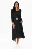 Sapporo Black Cotton Blend Crescent Dress sold by Blue Bungalow
