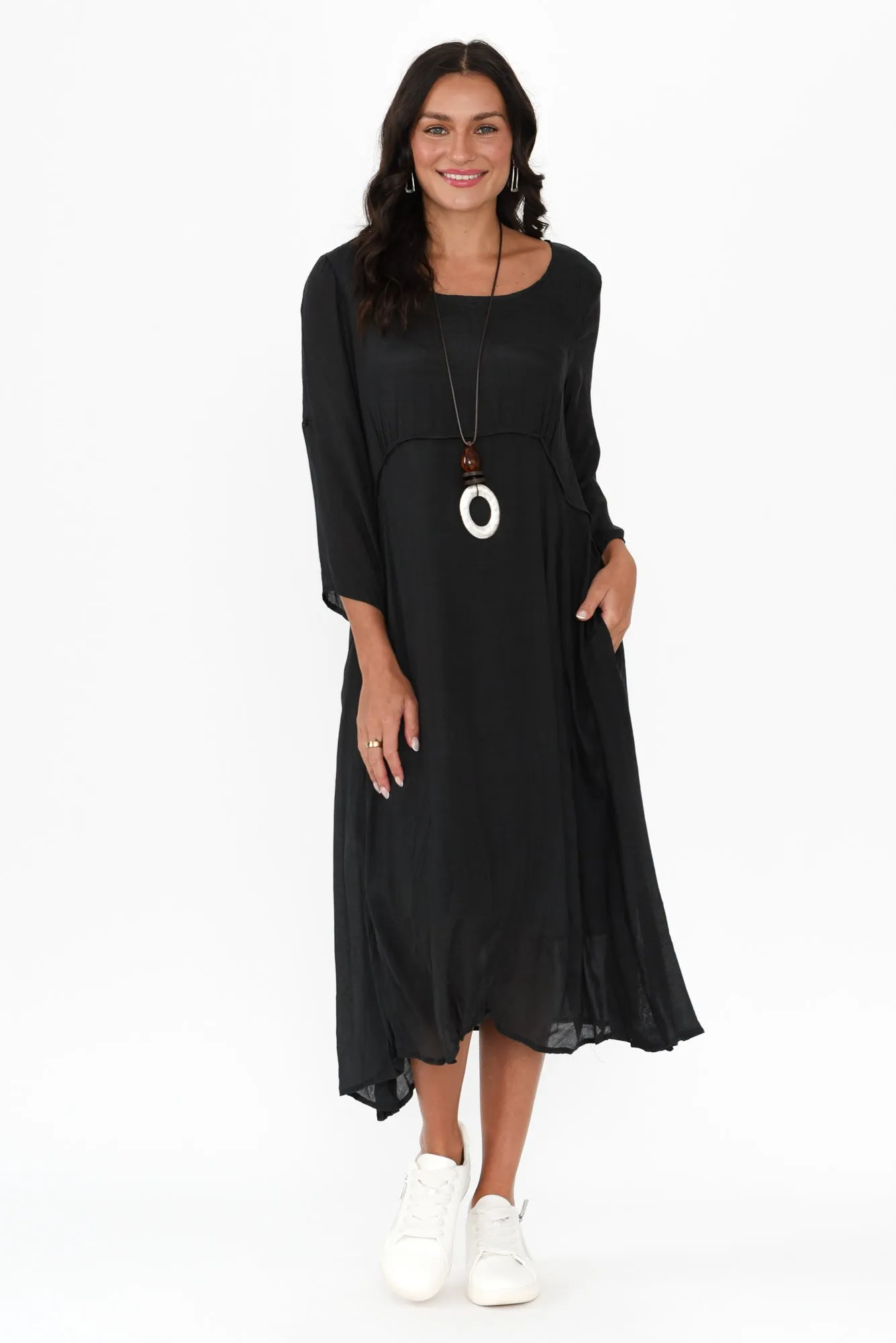 Sapporo Black Cotton Blend Crescent Dress sold by Blue Bungalow product image thumbnail 2