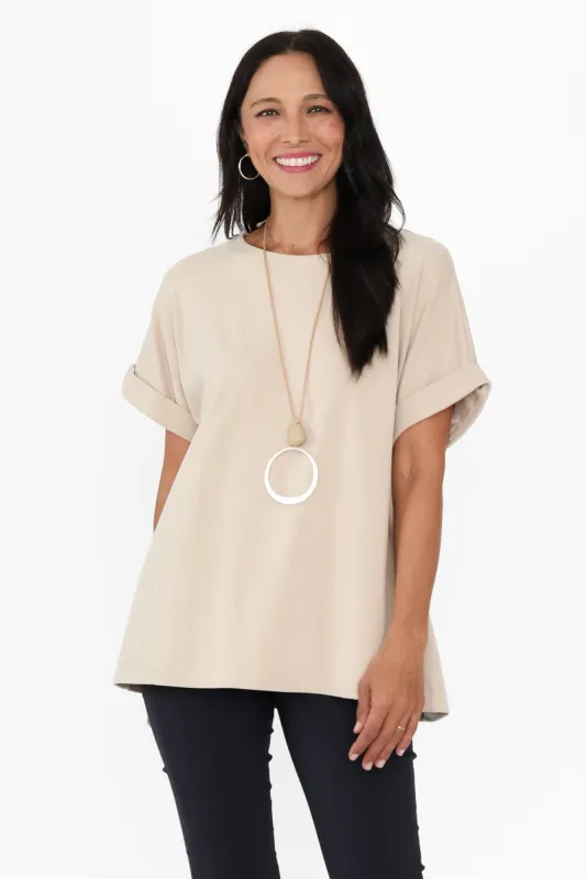 Althea Beige Lounge Top sold by Blue Bungalow