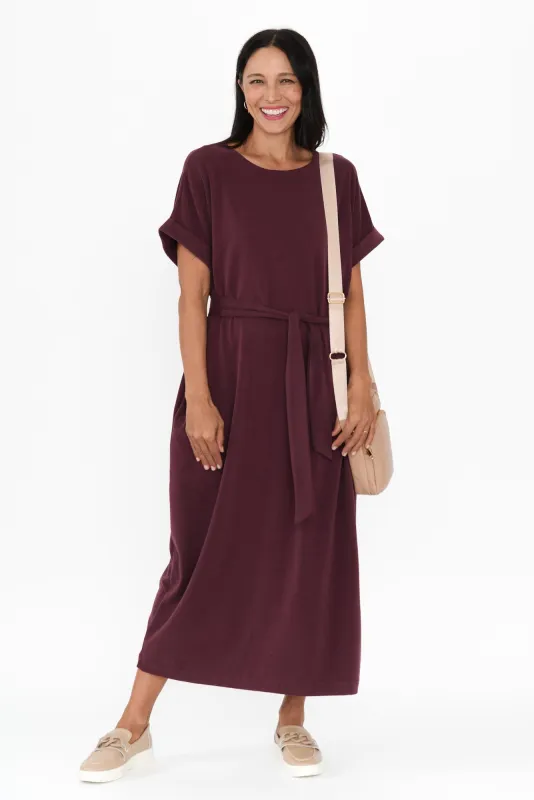 Althea Burgundy Tie Dress sold by Blue Bungalow