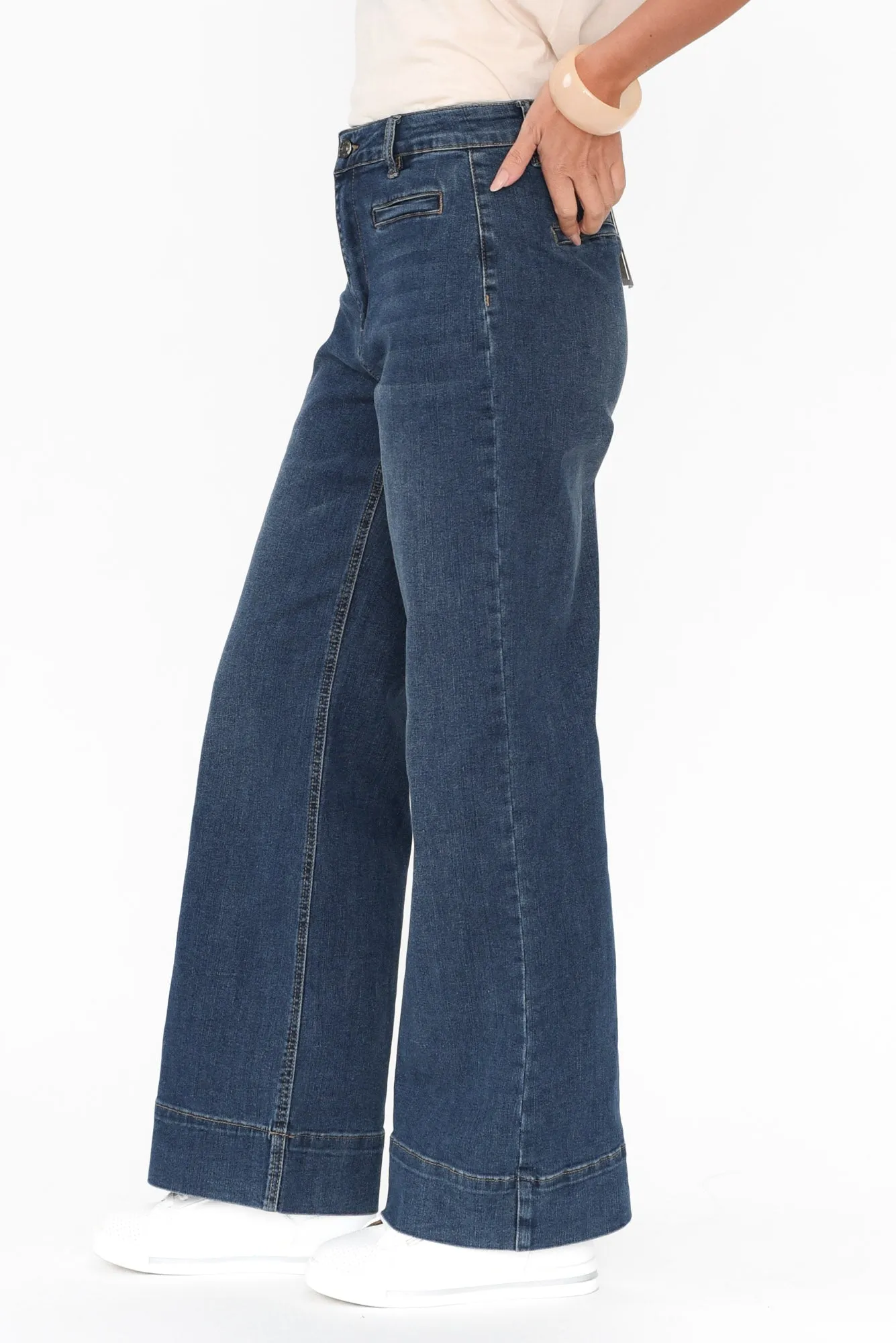 Georgia Blue Cotton Jeans sold by Blue Bungalow product image thumbnail 4