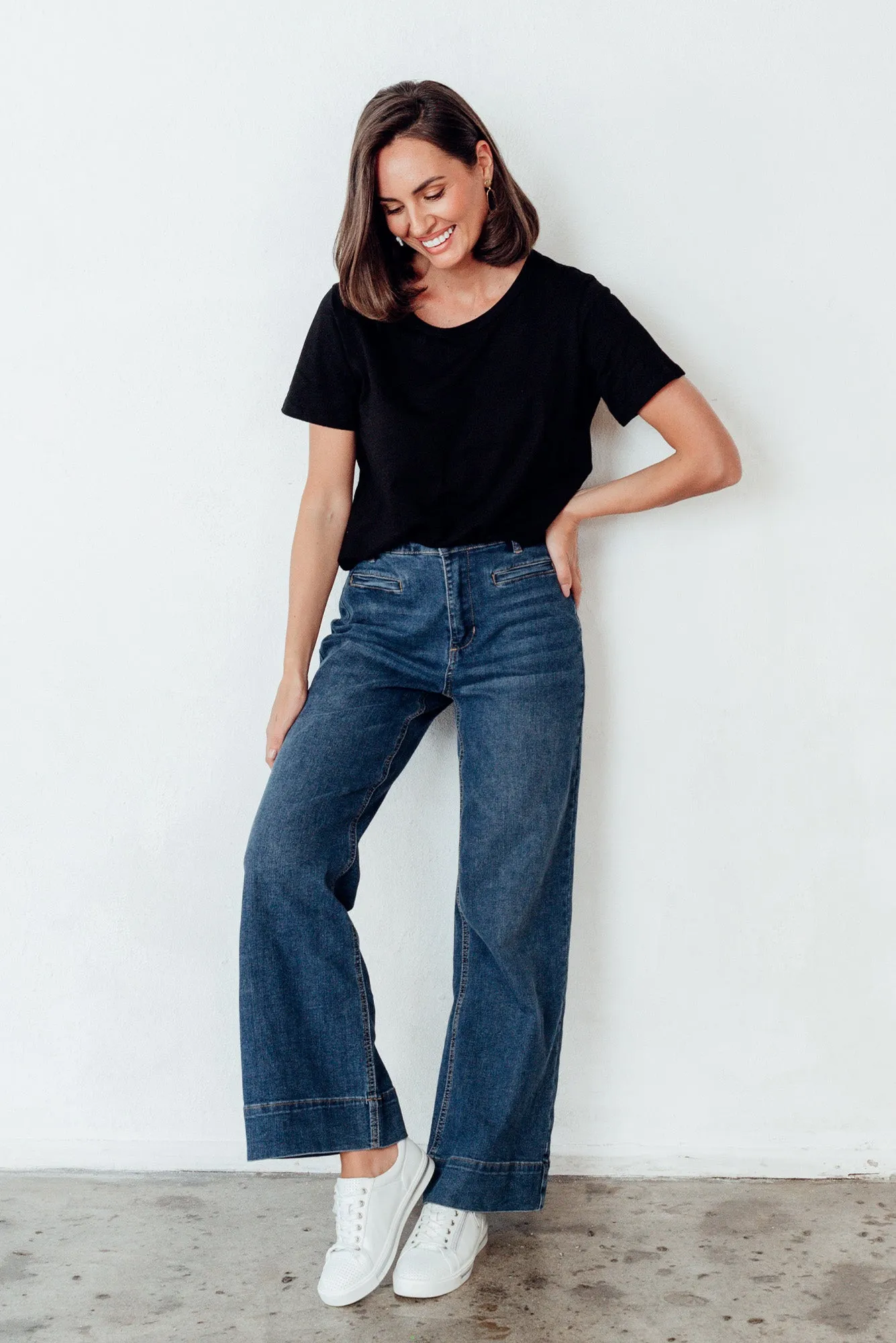 Georgia Blue Cotton Jeans sold by Blue Bungalow