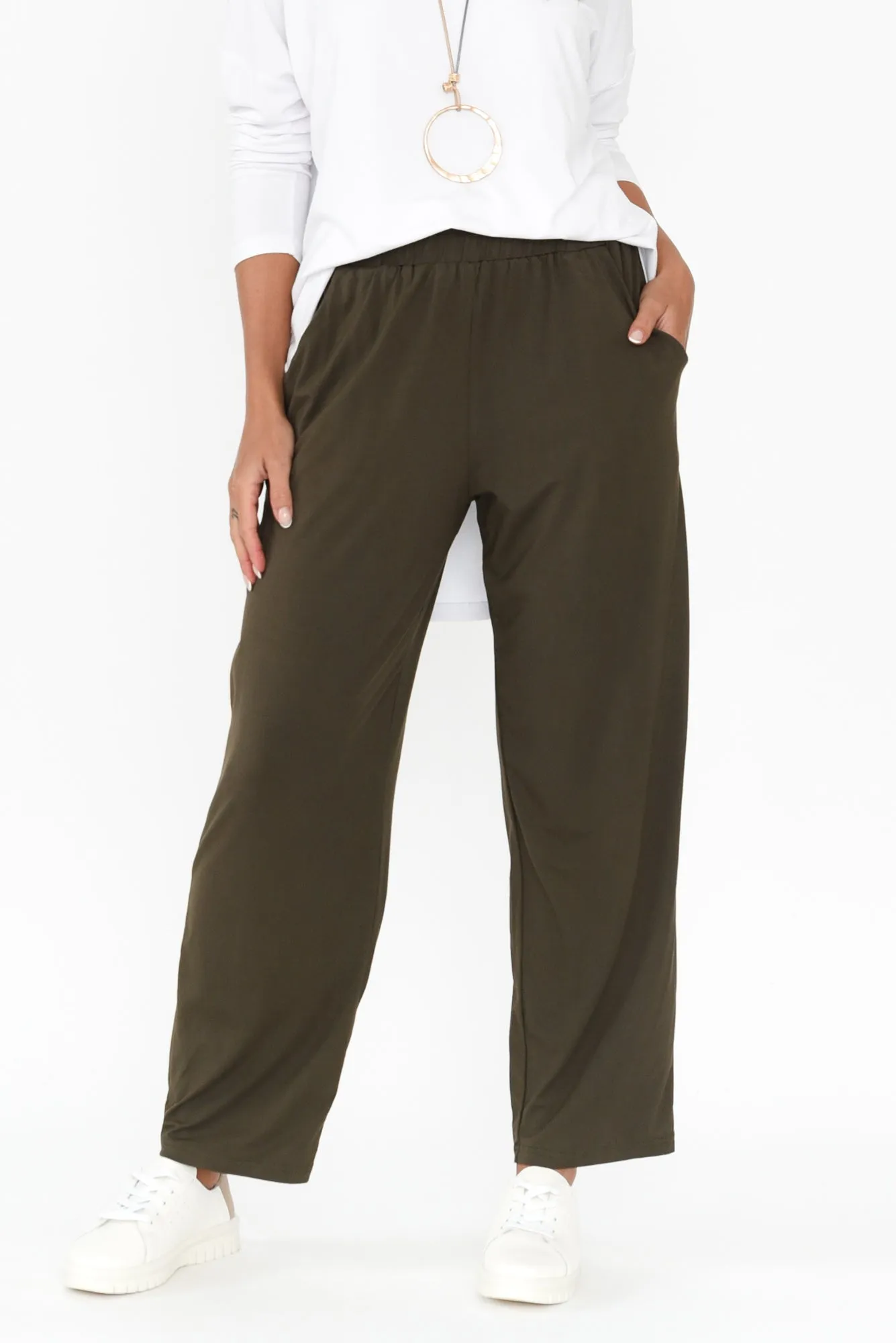 Rosella Olive Bamboo Pants sold by Blue Bungalow