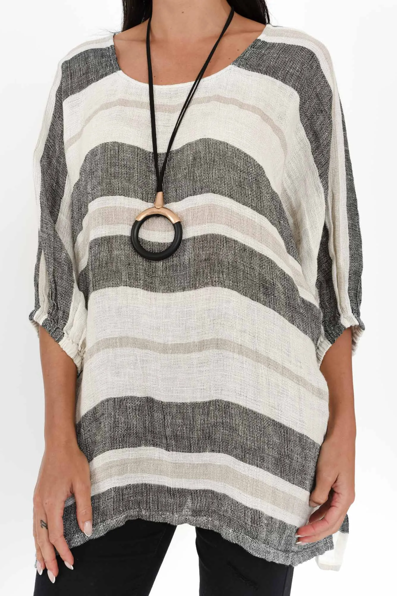 Nassau White Stripe Linen Top sold by Blue Bungalow product image thumbnail 5