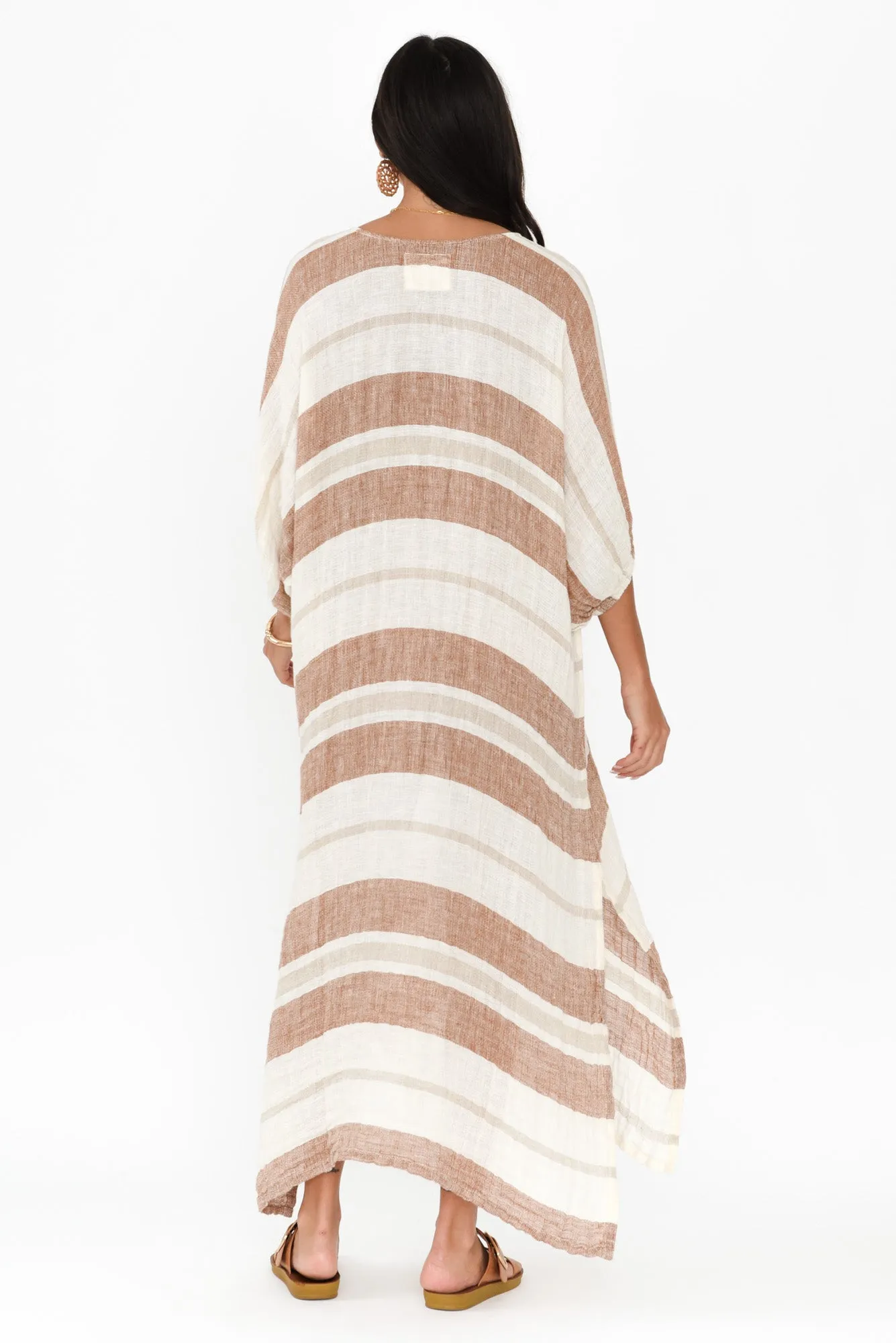 Marcel Terracotta Stripe Linen Dress sold by Blue Bungalow product image thumbnail 4