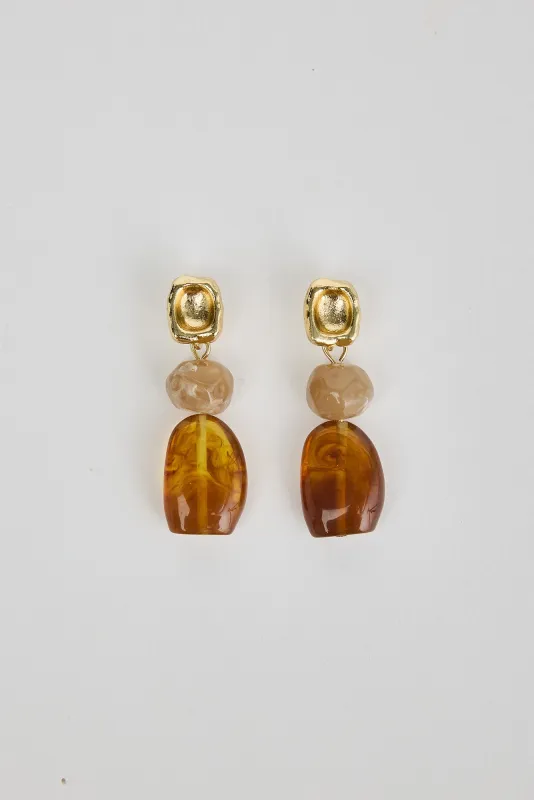 Emelia Gold Stone Drop Earrings sold by Blue Bungalow