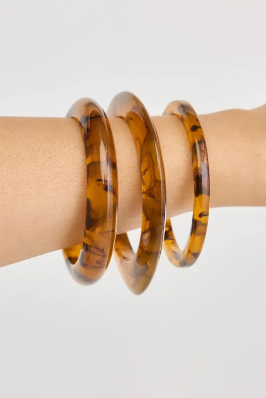 Perla Brown Tortoiseshell Bangle Set sold by Blue Bungalow