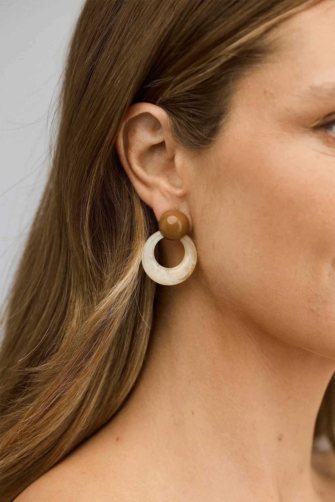 Sandra Cream Marble Drop Earrings sold by Blue Bungalow product image thumbnail 2