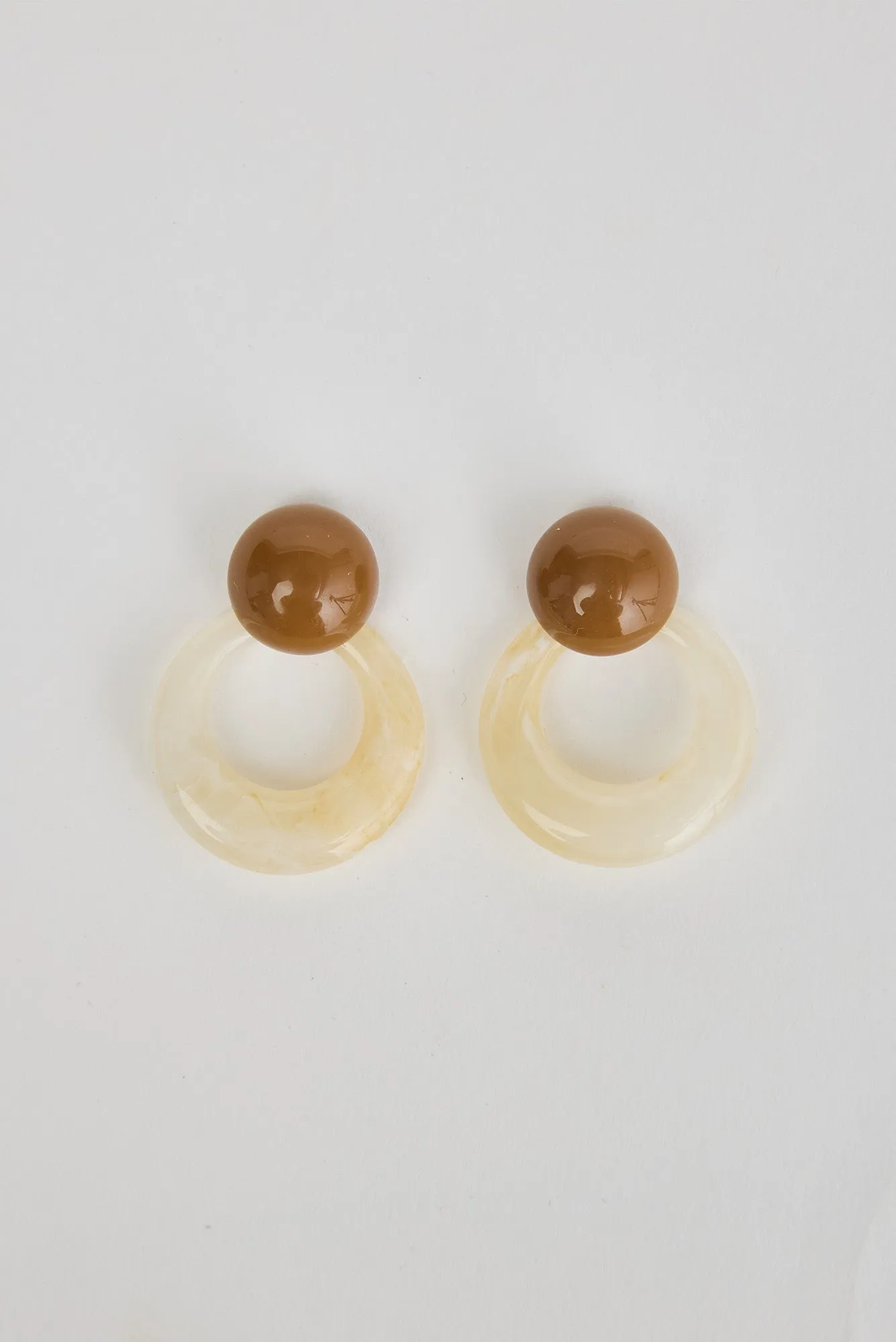 Sandra Cream Marble Drop Earrings sold by Blue Bungalow