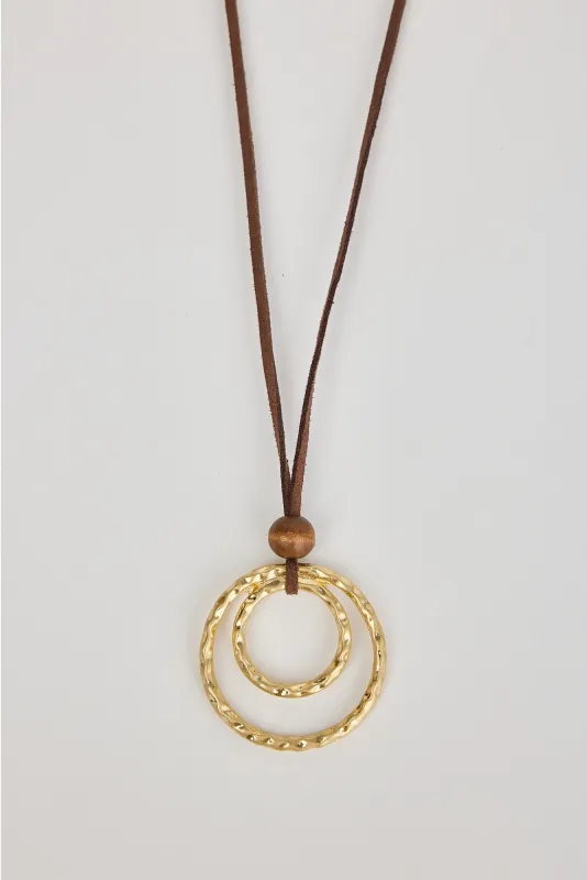 Oprah Gold Circle Pendant Necklace sold by Blue Bungalow