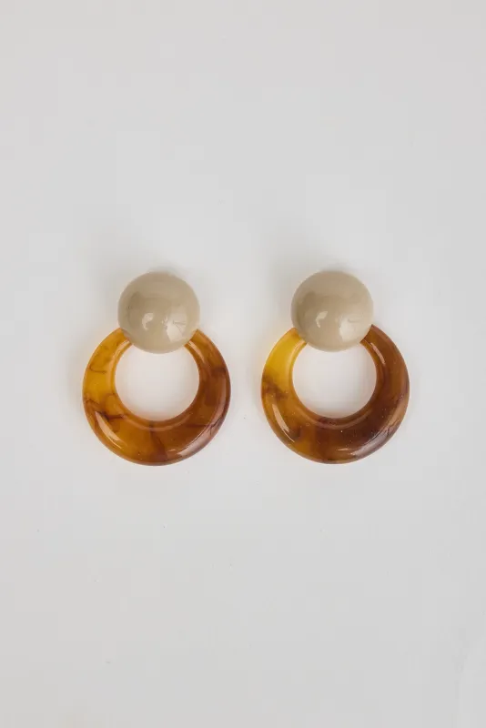 Sandra Gold Marble Drop Earrings sold by Blue Bungalow