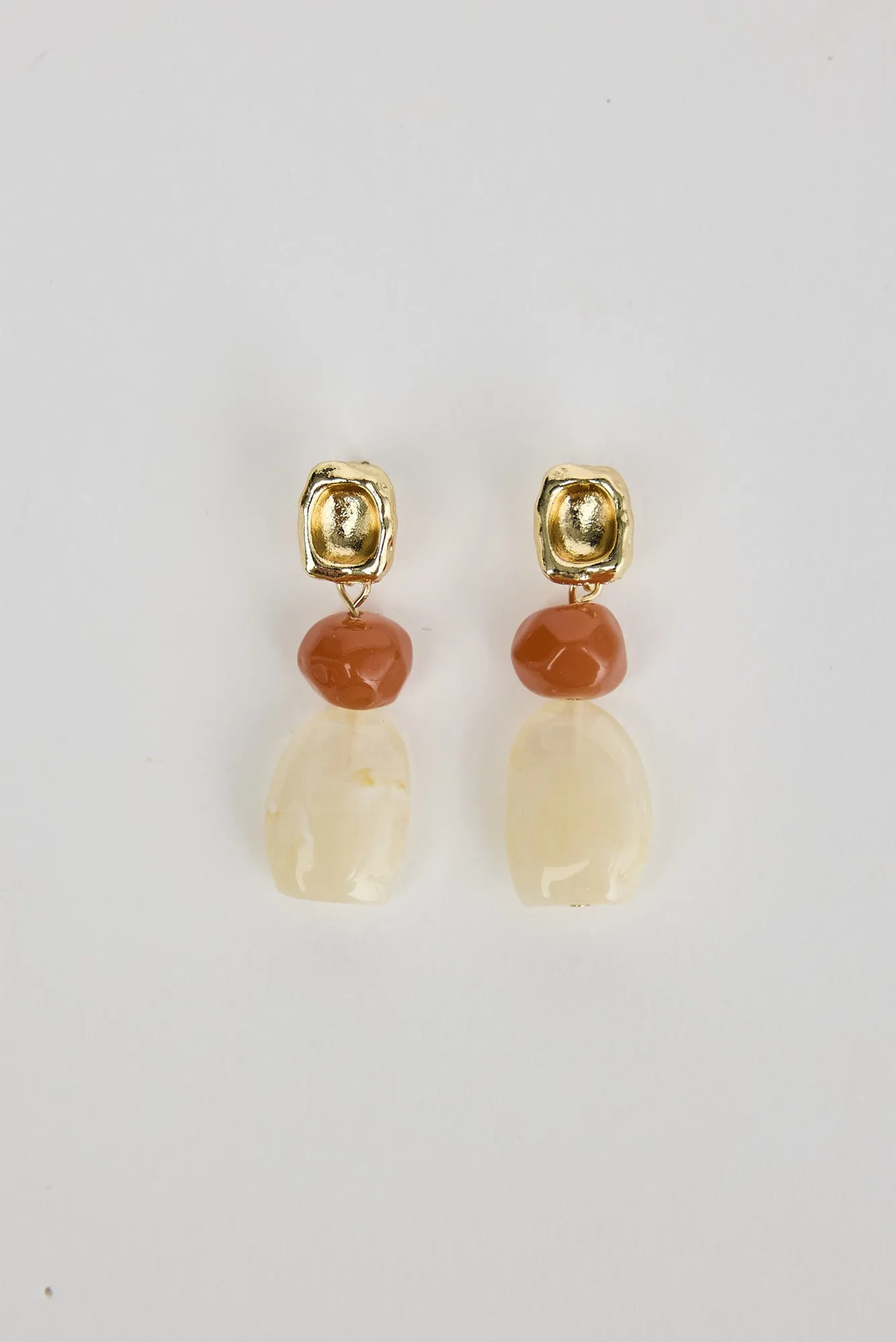 Emelia Cream Stone Drop Earrings sold by Blue Bungalow