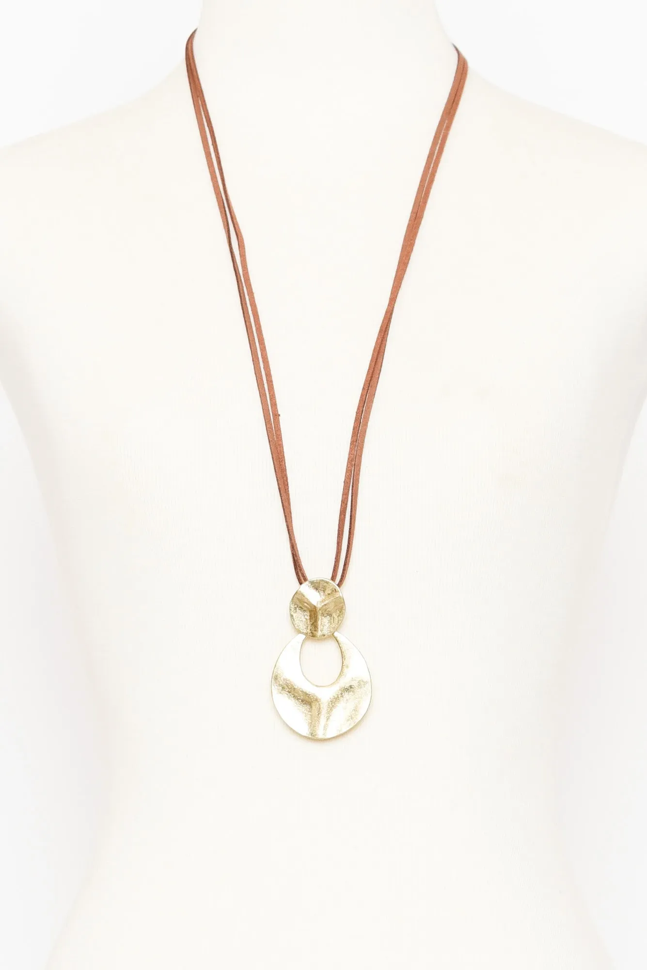 Dipa Gold Textured Pendant Necklace sold by Blue Bungalow product image thumbnail 2