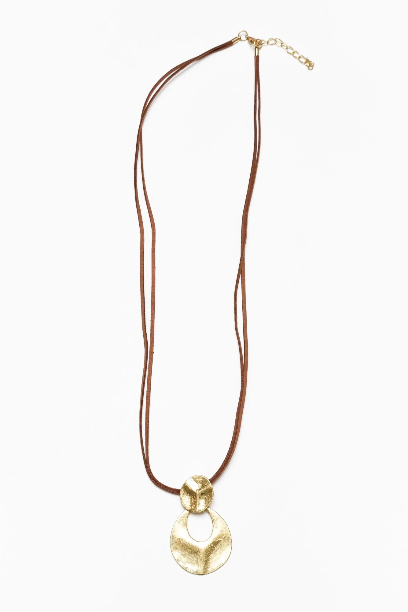 Dipa Gold Textured Pendant Necklace sold by Blue Bungalow