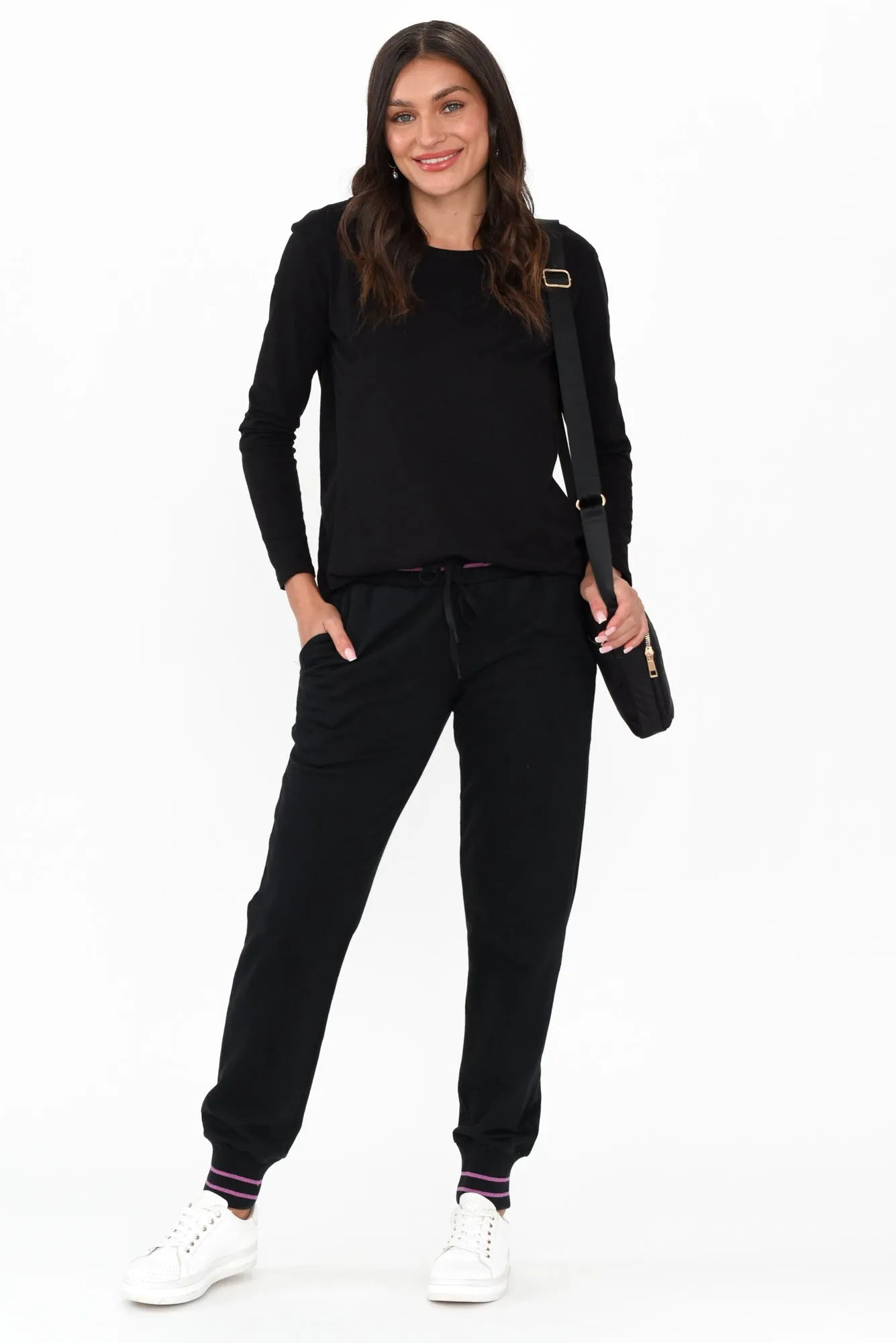 Claude Black Cotton Blend Drawstring Pants sold by Blue Bungalow product image thumbnail 3