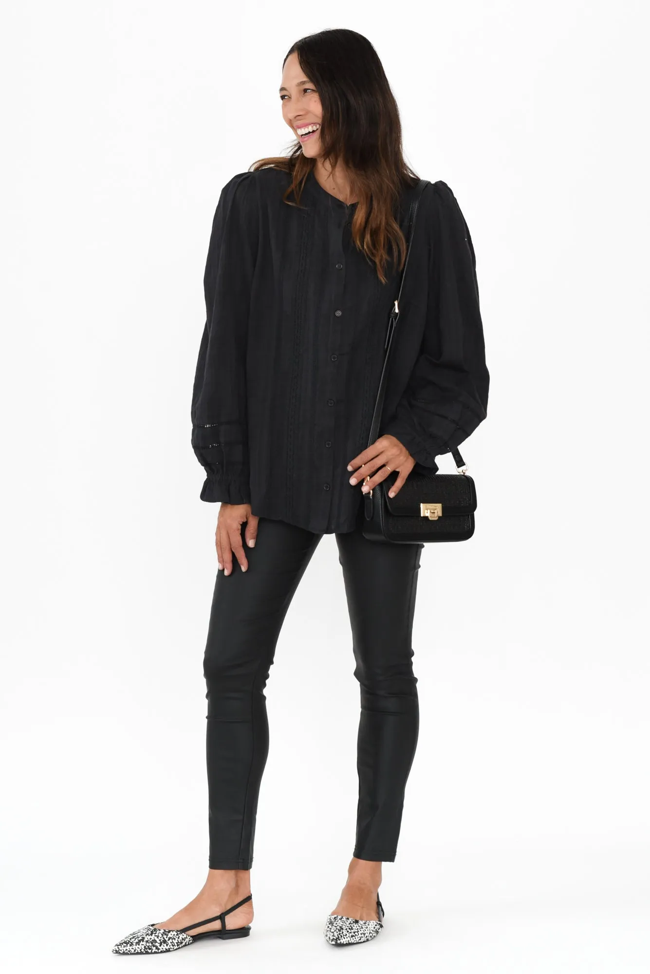 Fennel Black Cotton Blouse sold by Blue Bungalow product image thumbnail 2